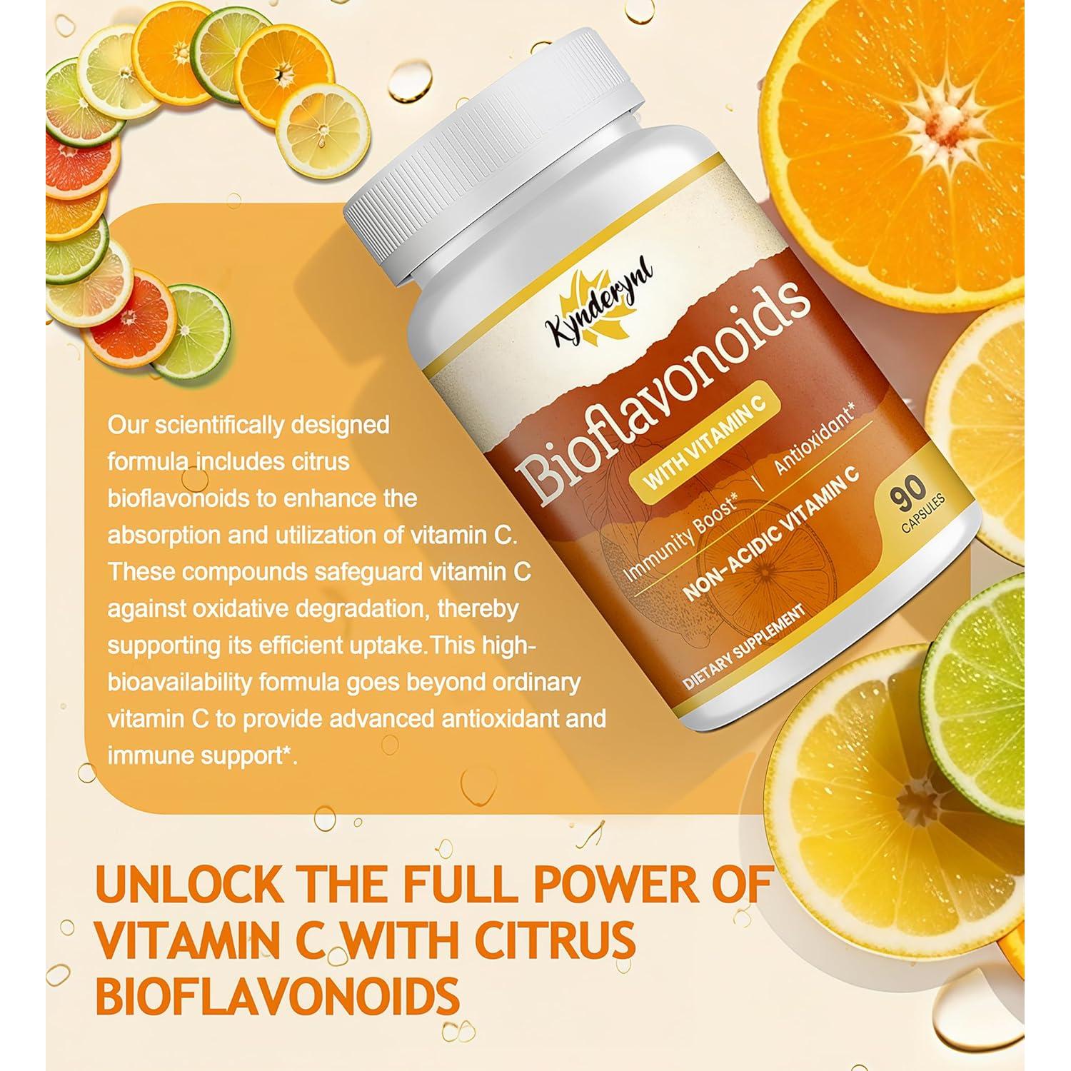 Suplemento de Vitamina C Kynderynl 1000mg 90 Cápsulas Veganas