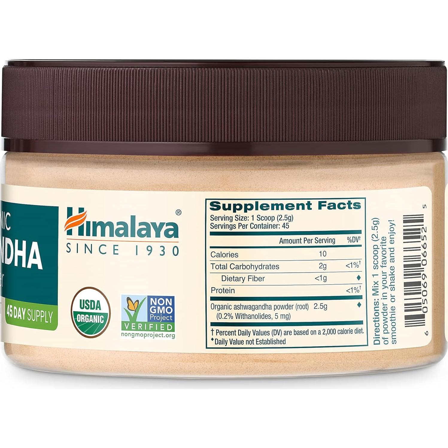 Polvo de Ashwagandha Orgánico Himalaya 113.4 g - Alivio Estrés