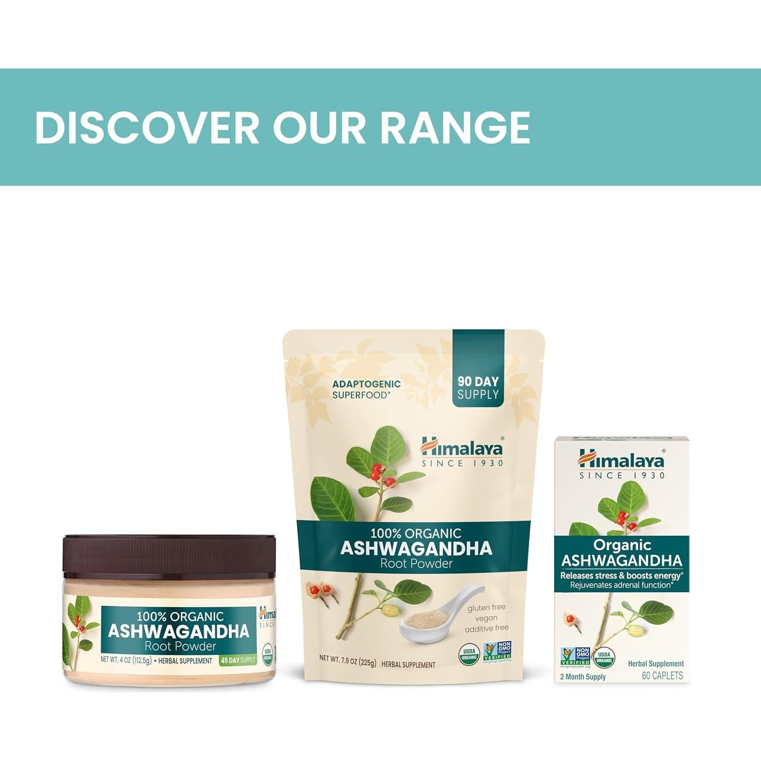 Polvo de Ashwagandha Orgánico Himalaya 113.4 g - Alivio Estrés