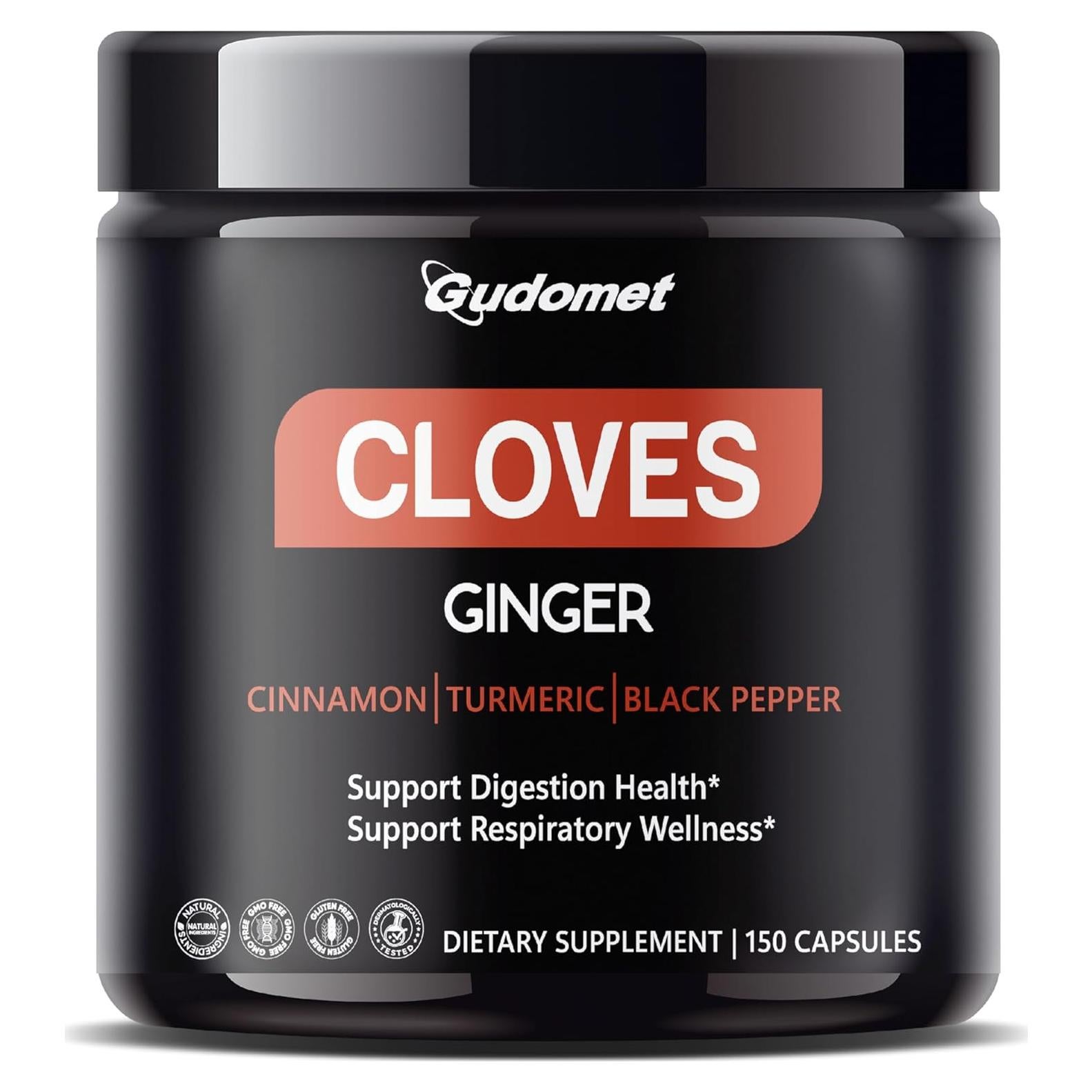 Suplemento Digestivo Gudomet con Clavos, Jengibre y Cúrcuma - 150 Cápsulas