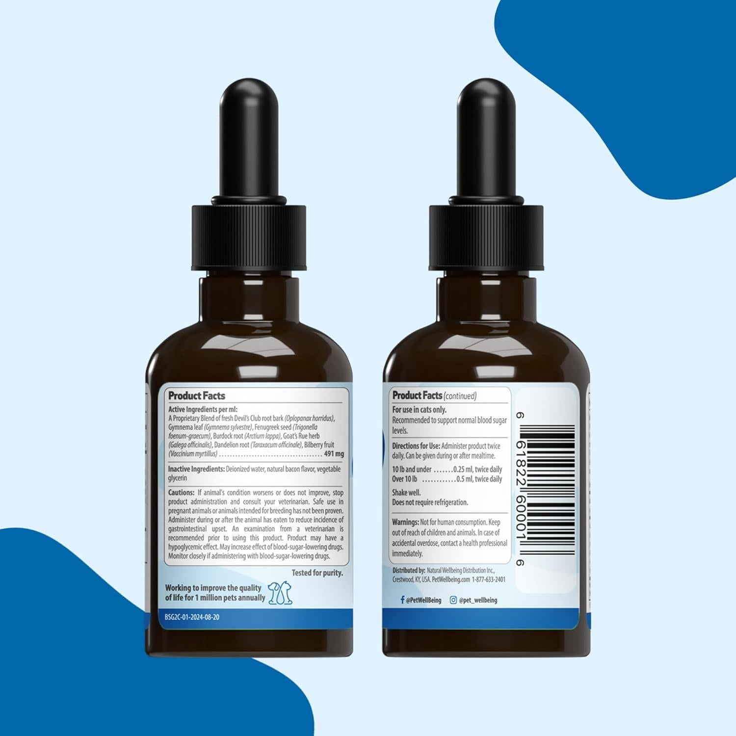 Suplemento Líquido para Gatos Pet Wellbeing Blood Sugar Gold 59ml