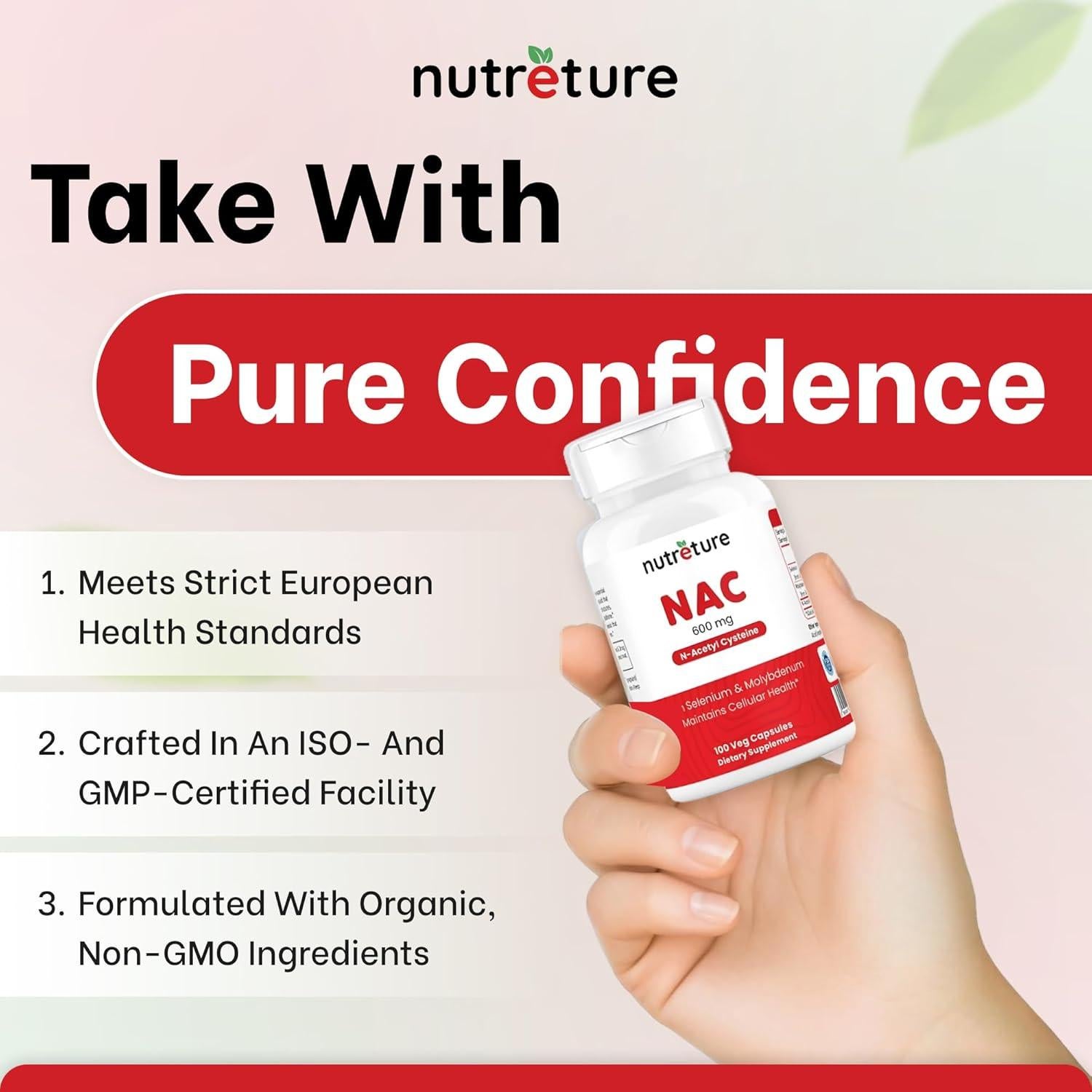 Suplemento NAC N-Acetil Cisteína 600 mg Nutreture 100 Cápsulas