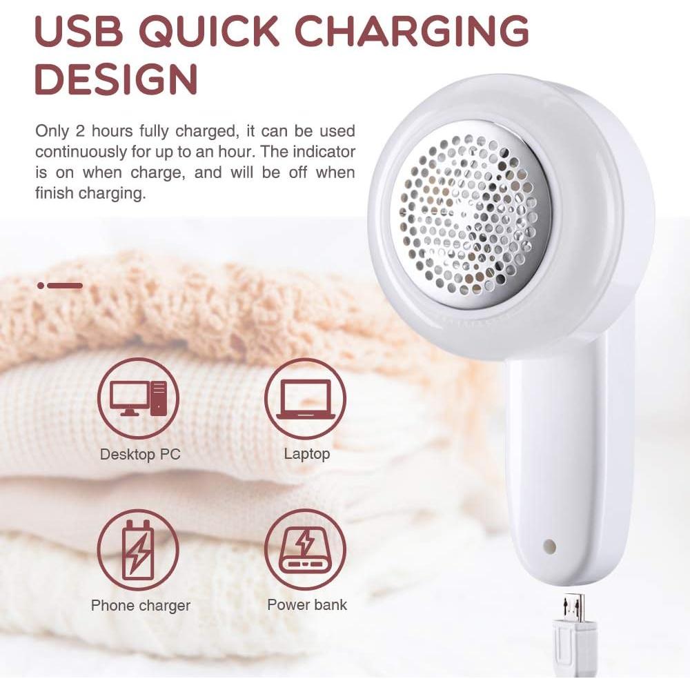 Raspador de tela eléctrico 3 cuchillas recargable para ropa