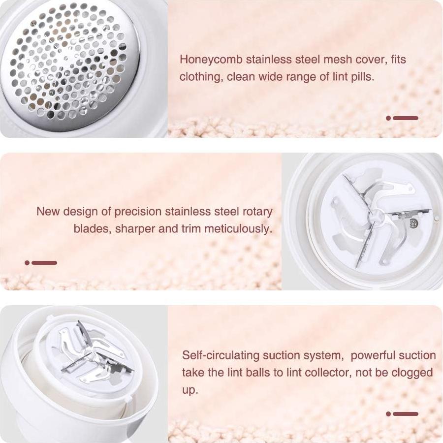 Raspador de tela eléctrico 3 cuchillas recargable para ropa