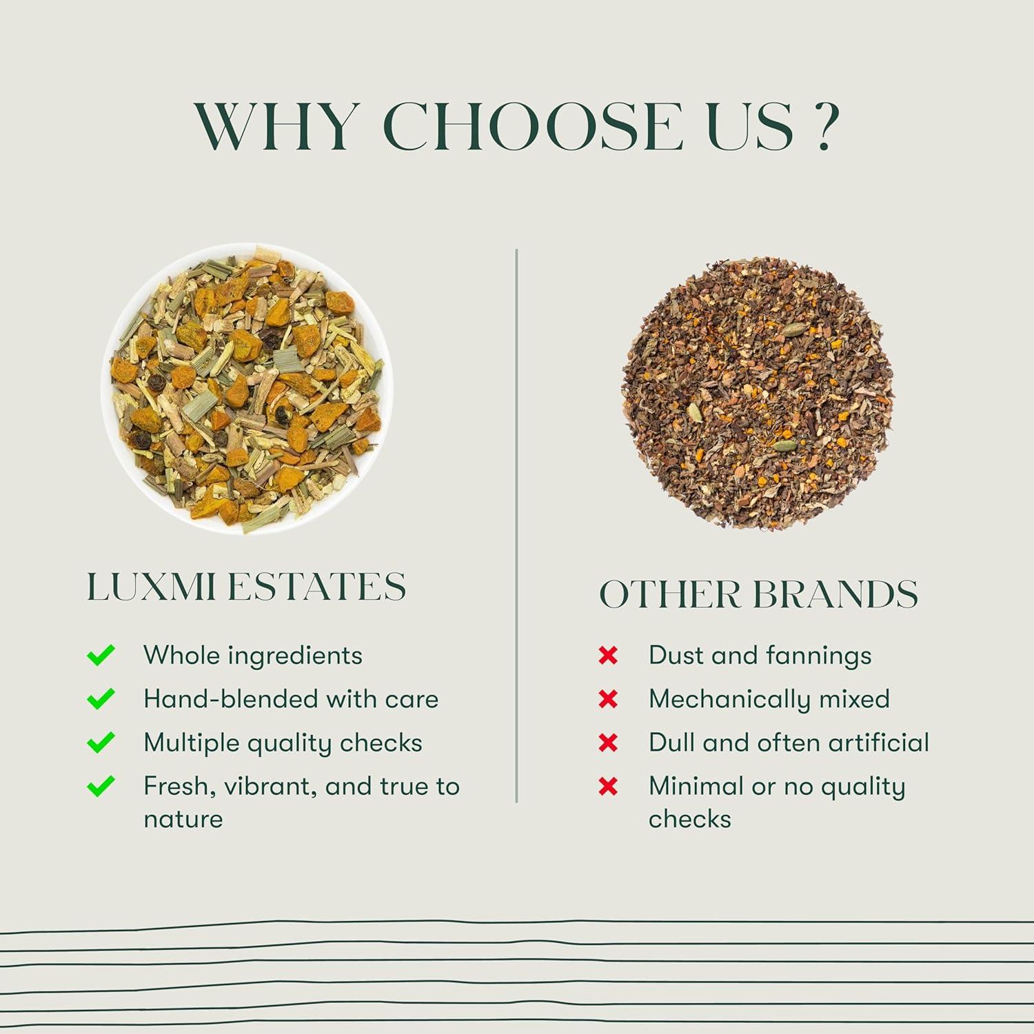 Té Orgánico Luxmi Estates Ashwagandha y Cúrcuma 100g - 50 Tazas