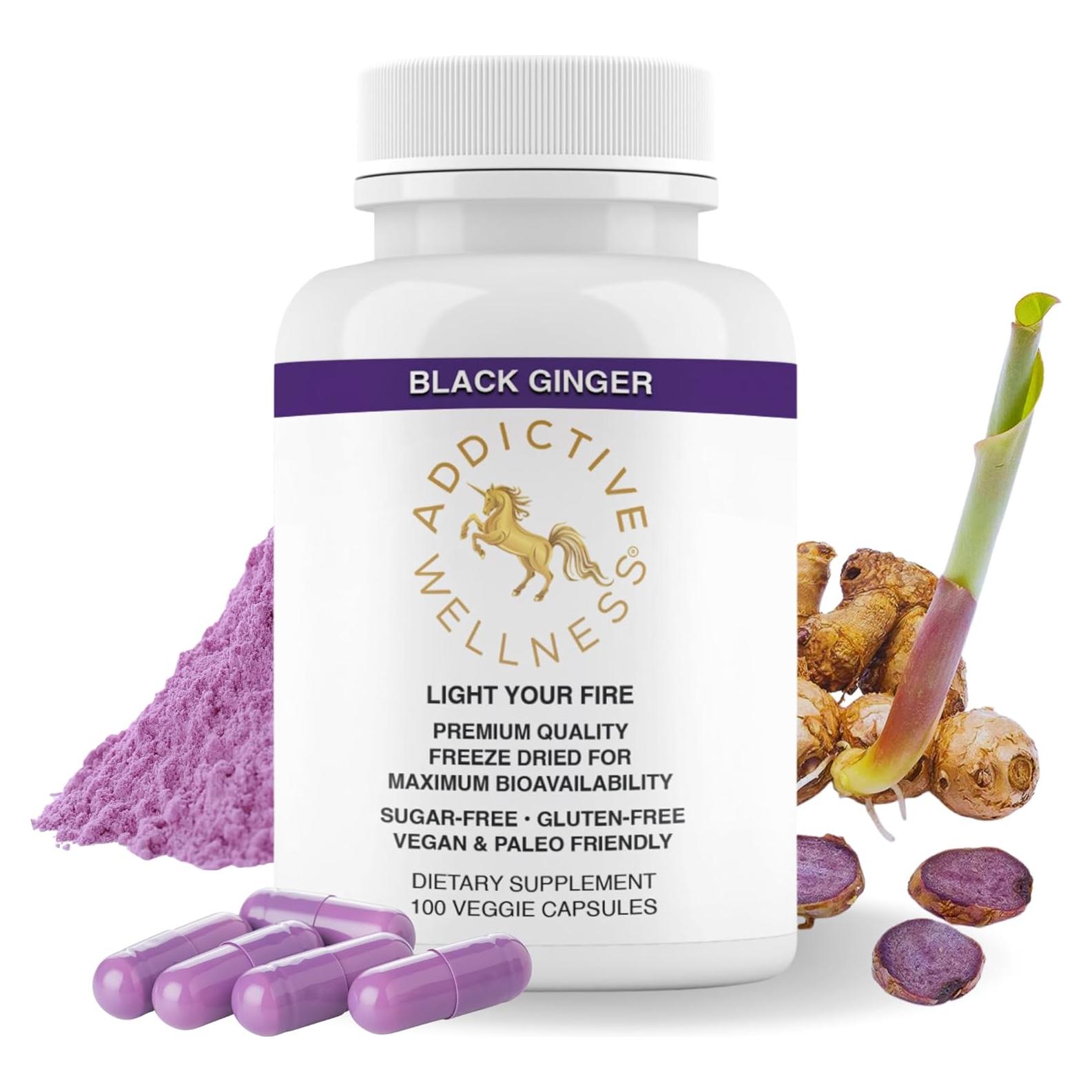 Cápsulas de Jengibre Negro Addictive Wellness 450mg 100 Unidades