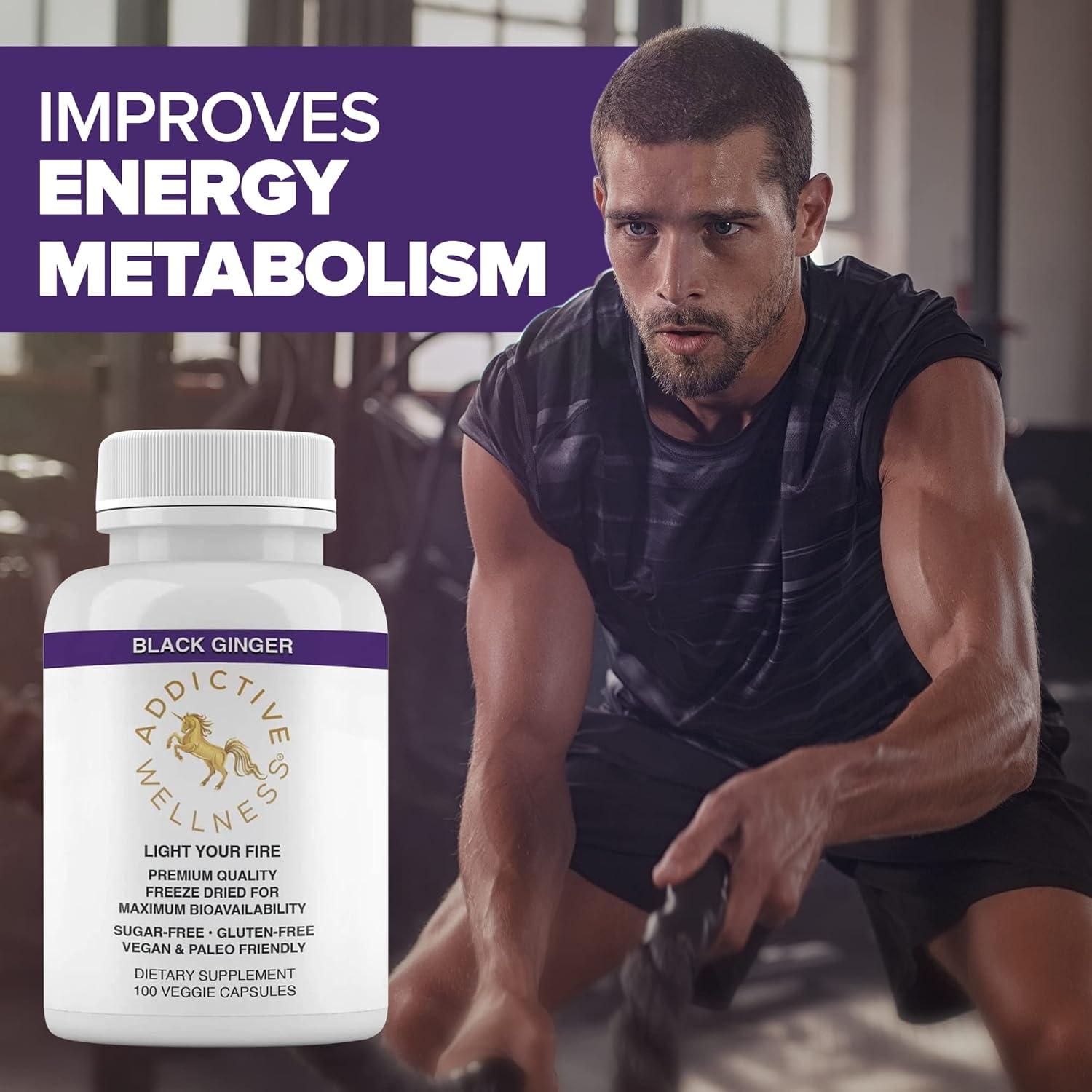 Cápsulas de Jengibre Negro Addictive Wellness 450mg 100 Unidades