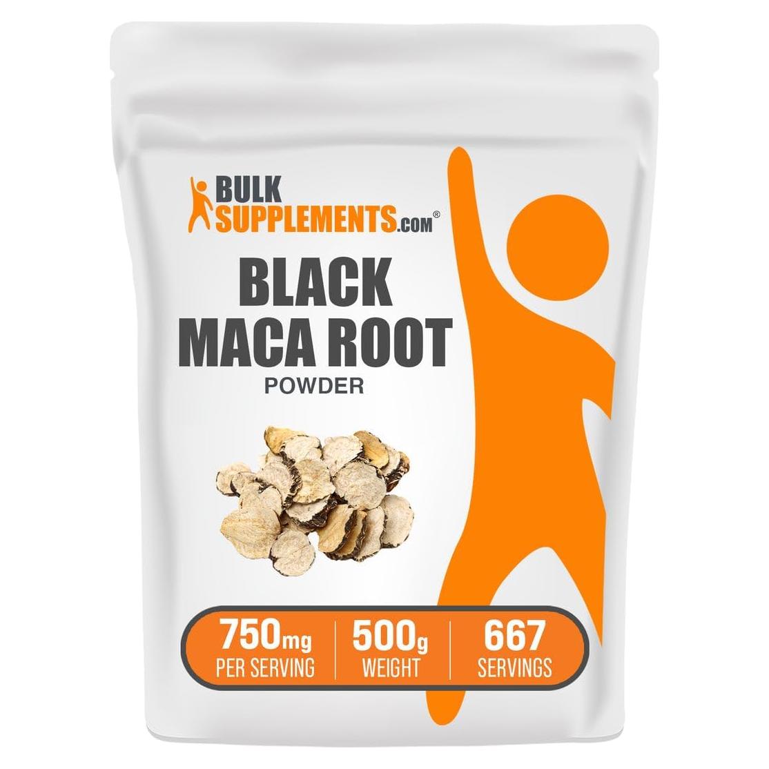 Polvo de Maca Negra BulkSupplements 500g - Suplemento Vegano