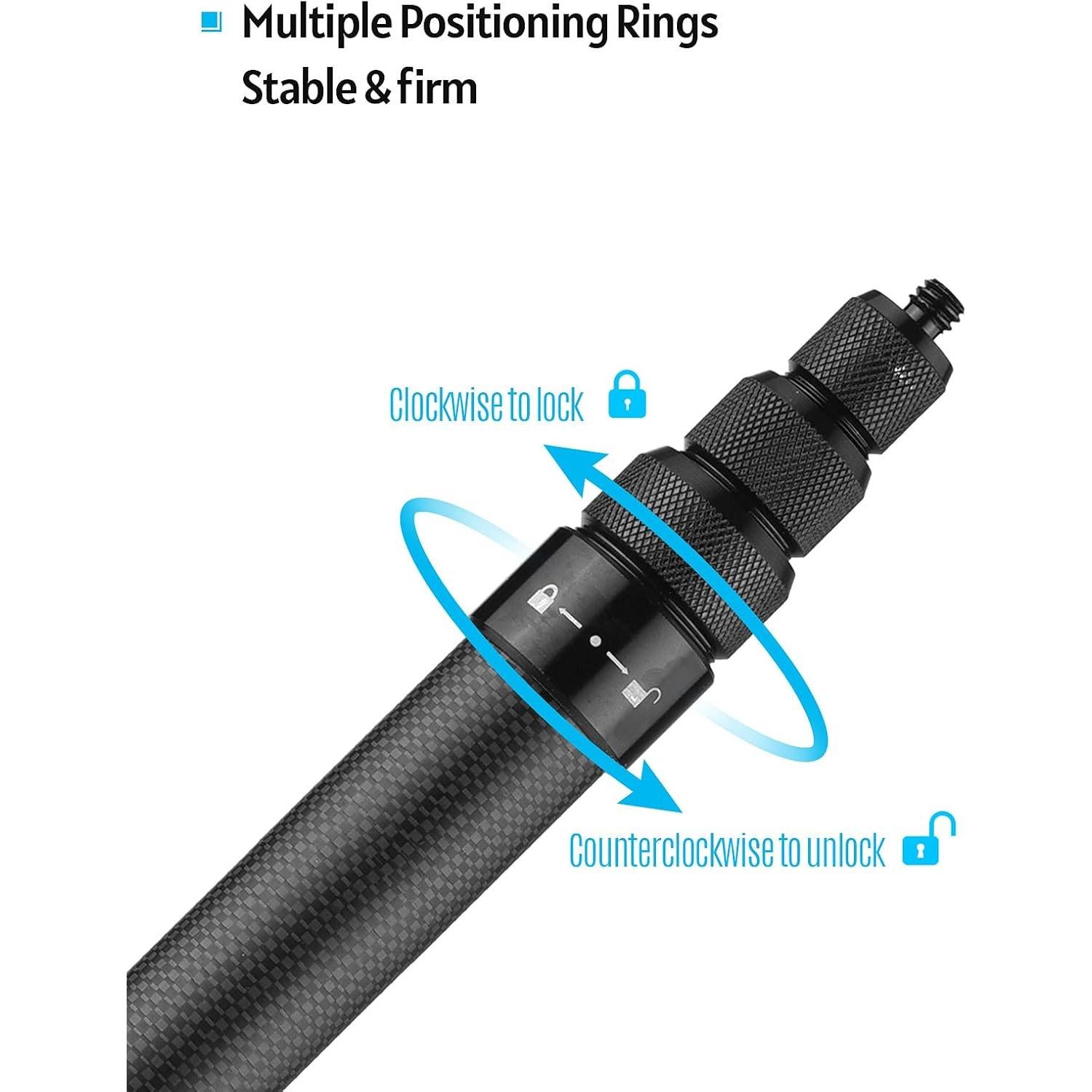 Palo de Selfie Andoer de Fibra de Carbono 1.5m Ajustable