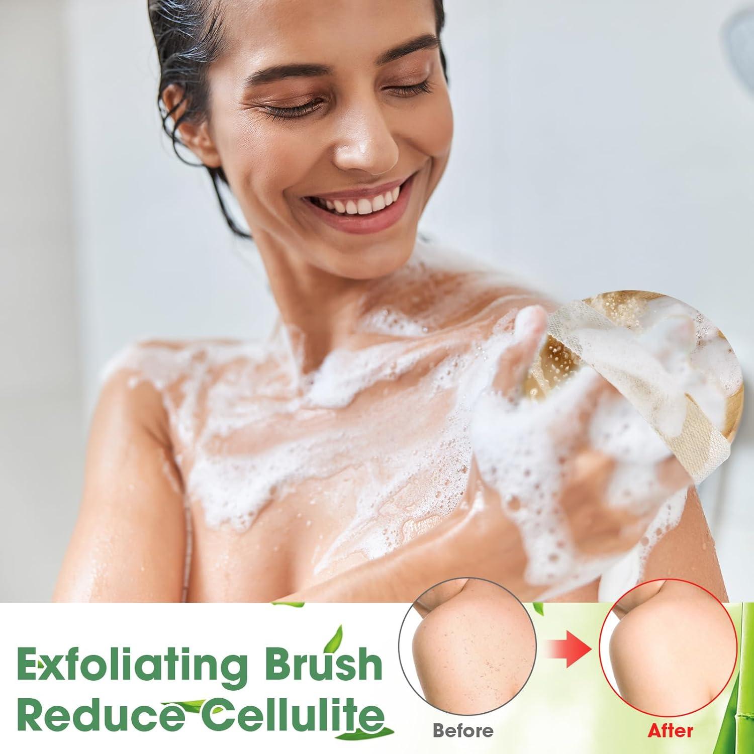 Gejoy 5 Pcs Cepillo Corporal Exfoliante de Madera 11x11 cm