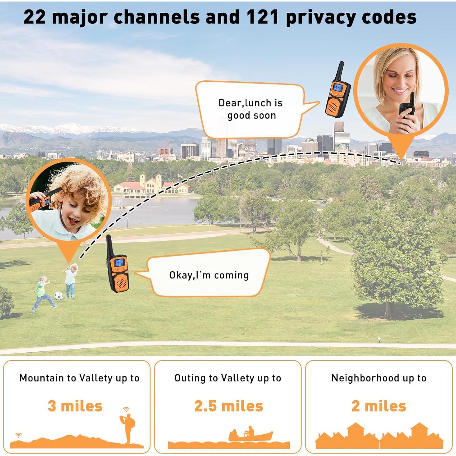 Walkie Talkies WokTok M900 2 Paquete Recargables 22 Canales