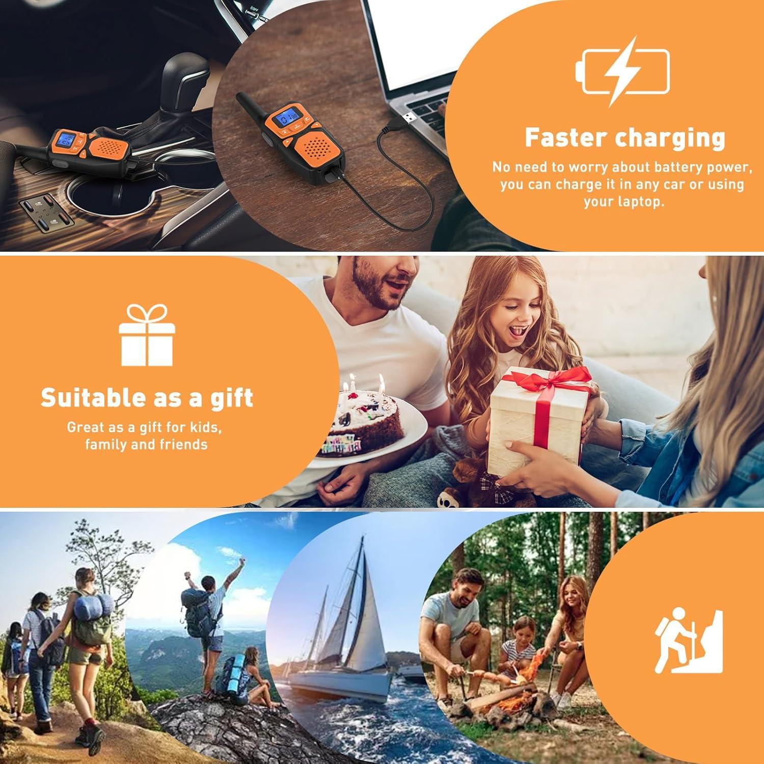 Walkie Talkies WokTok M900 2 Paquete Recargables 22 Canales