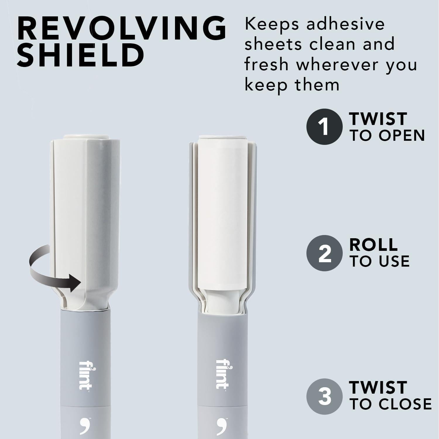 Rodillo Retráctil para Pelusa Flint XL 140 Hojas Gris