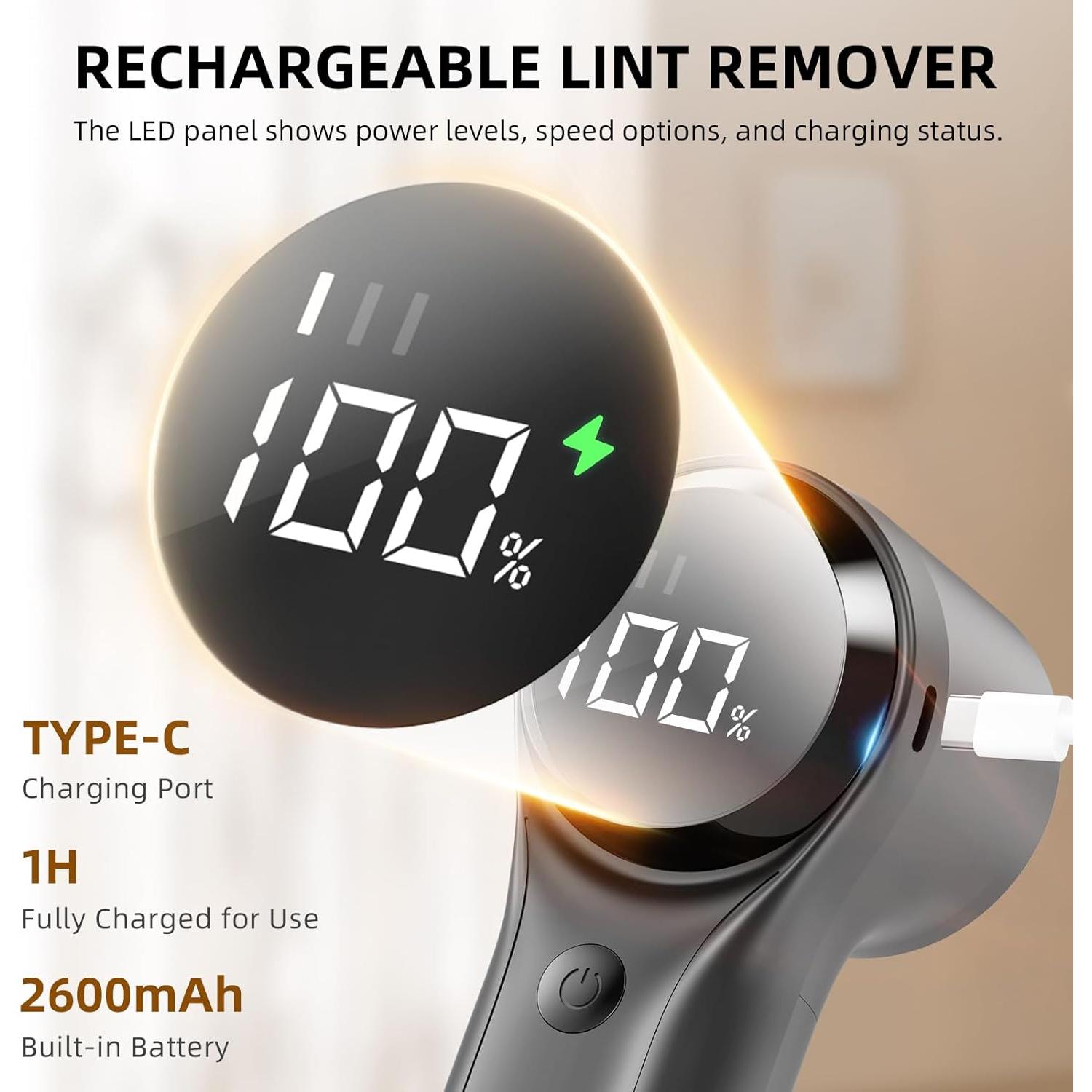 Afeitadora de Telas Buywoo BYO-Q20 Negra 6 Cuchillas LED