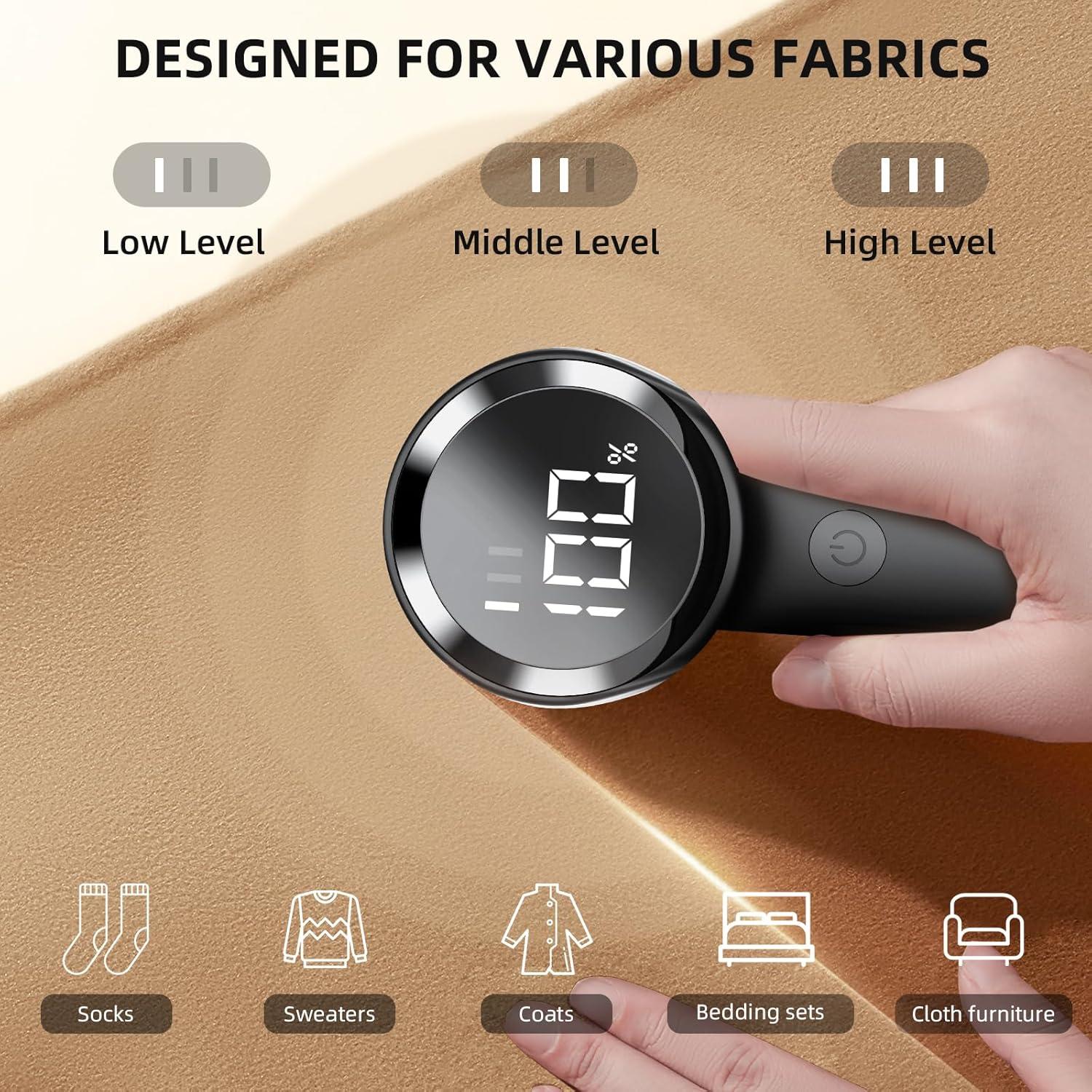 Afeitadora de Telas Buywoo BYO-Q20 Negra 6 Cuchillas LED