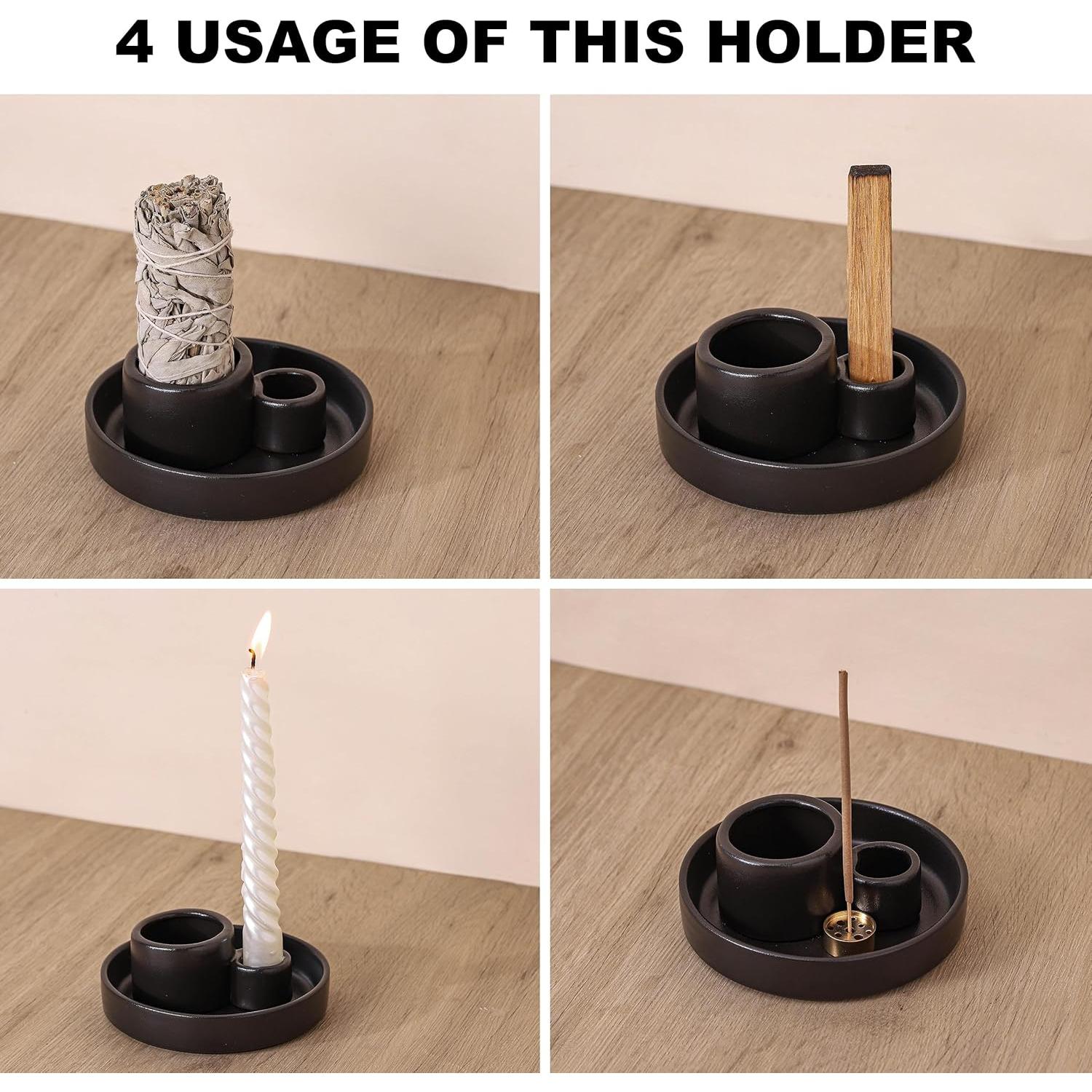 Soporte de Cerámica para Palo Santo y Salvia HOCUROAY Negro