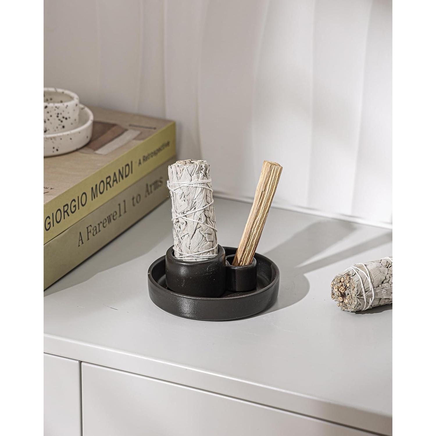 Soporte de Cerámica para Palo Santo y Salvia HOCUROAY Negro