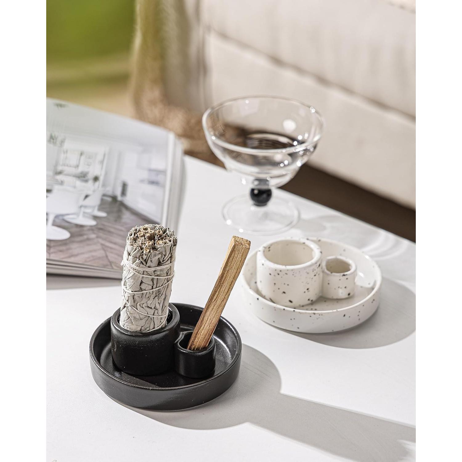 Soporte de Cerámica para Palo Santo y Salvia HOCUROAY Negro