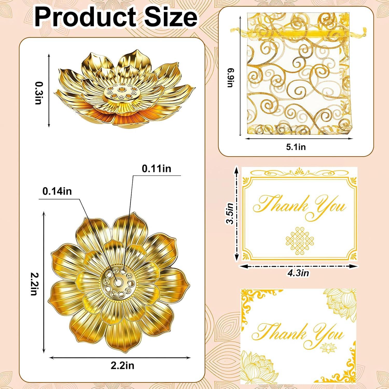 Juego de Regalo 72 Piezas MEPIG - Quemadores Incienso Loto Dorado