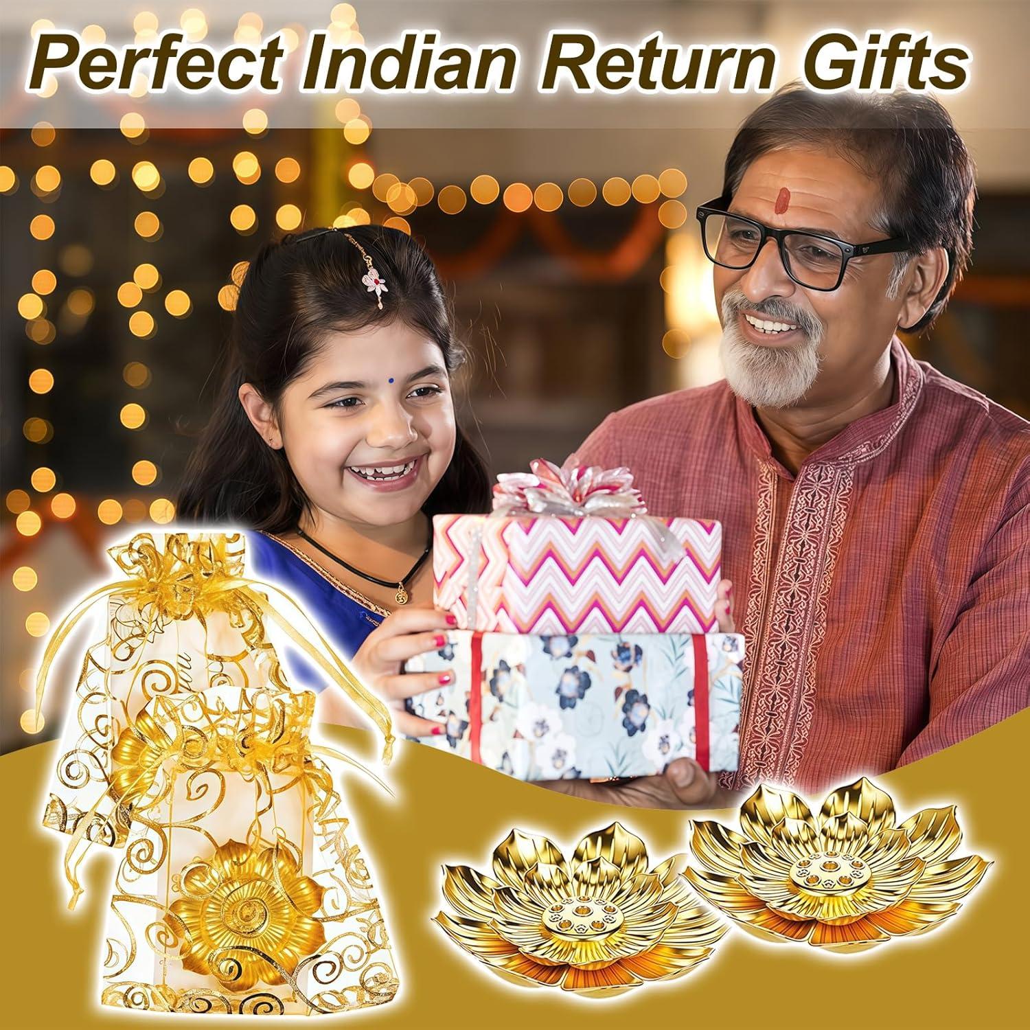 Juego de Regalo 72 Piezas MEPIG - Quemadores Incienso Loto Dorado