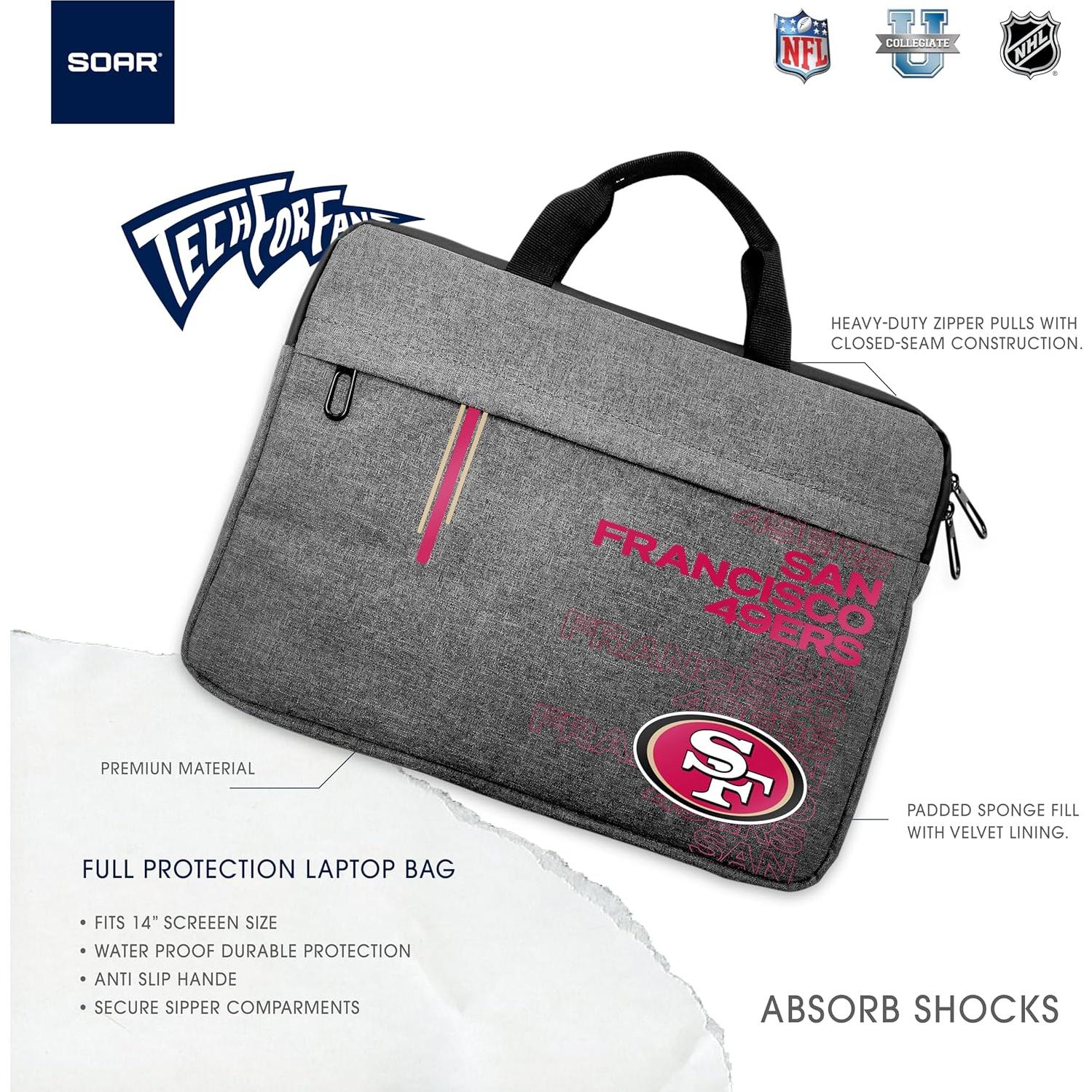 Funda para Laptop SOAR NFL 13" Gris Carbón San Francisco 49ers
