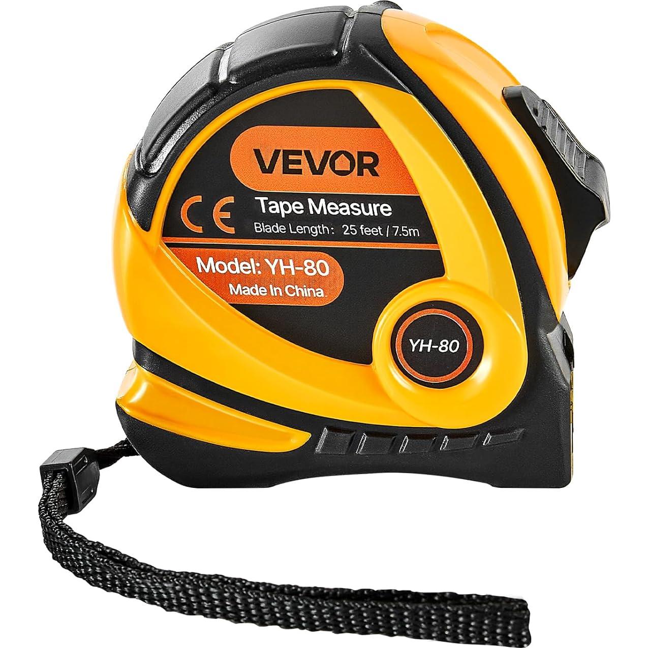 Cinta Métrica Retráctil VEVOR 25 pies (7620 mm) ABS Acero