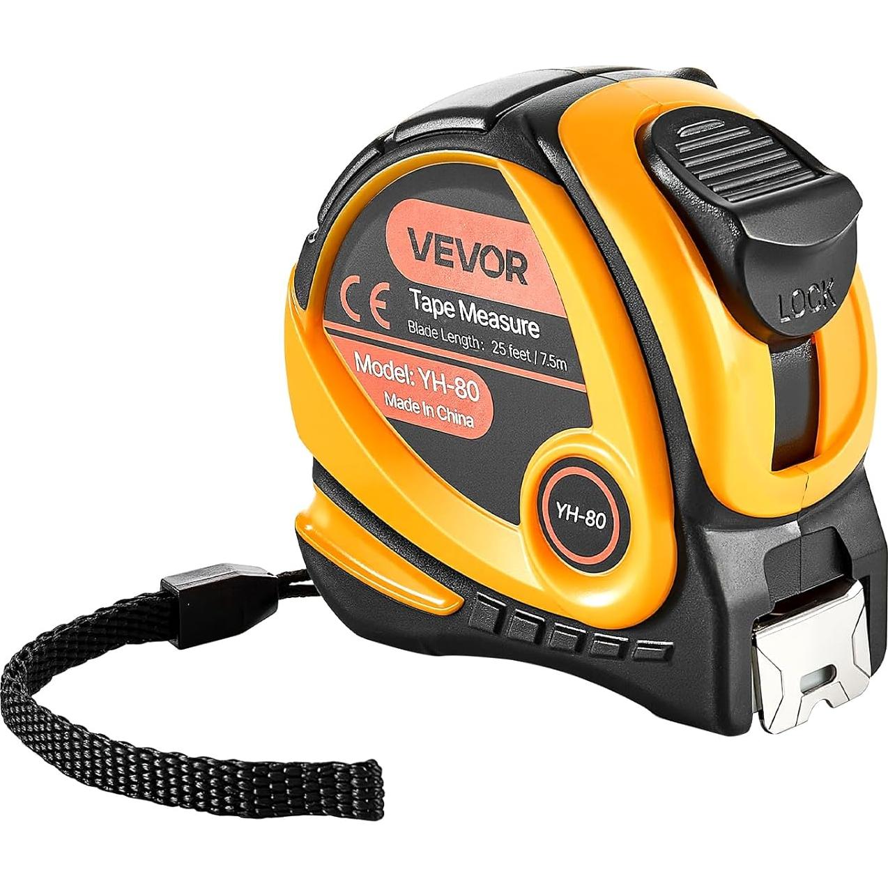 Cinta Métrica Retráctil VEVOR 25 pies (7620 mm) ABS Acero