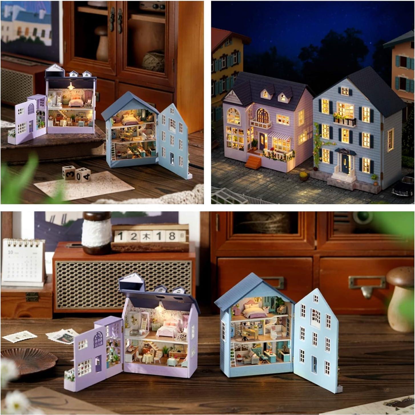 Casa de Muñecas Miniatura Kisoy Casa Feliz DIY Creativo