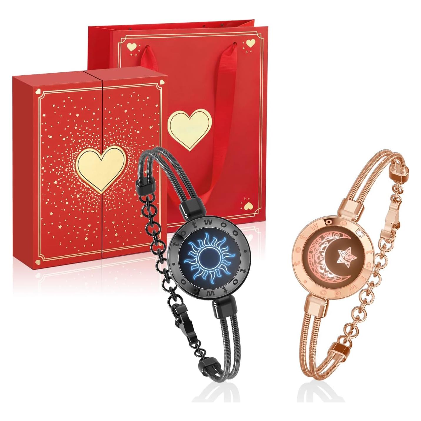 Pulseras Táctiles TOTWOO para Parejas - Vibración y Luz