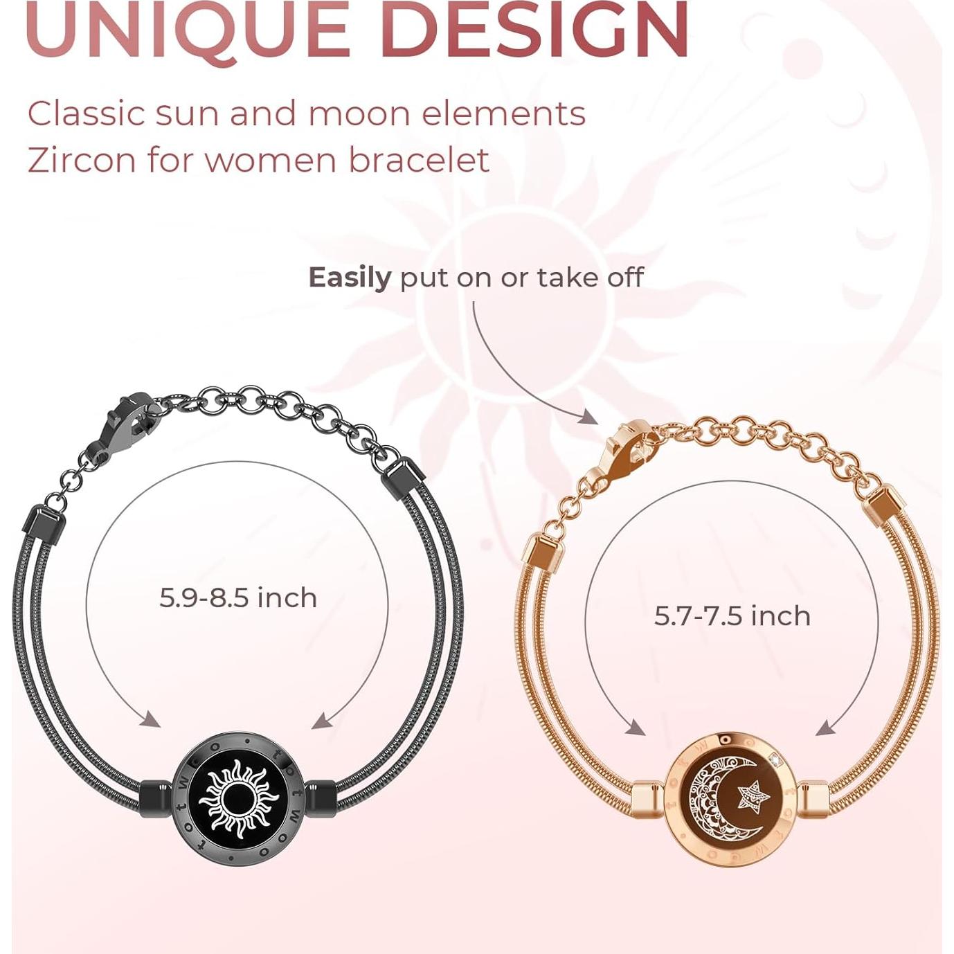 Pulseras Táctiles TOTWOO para Parejas - Vibración y Luz