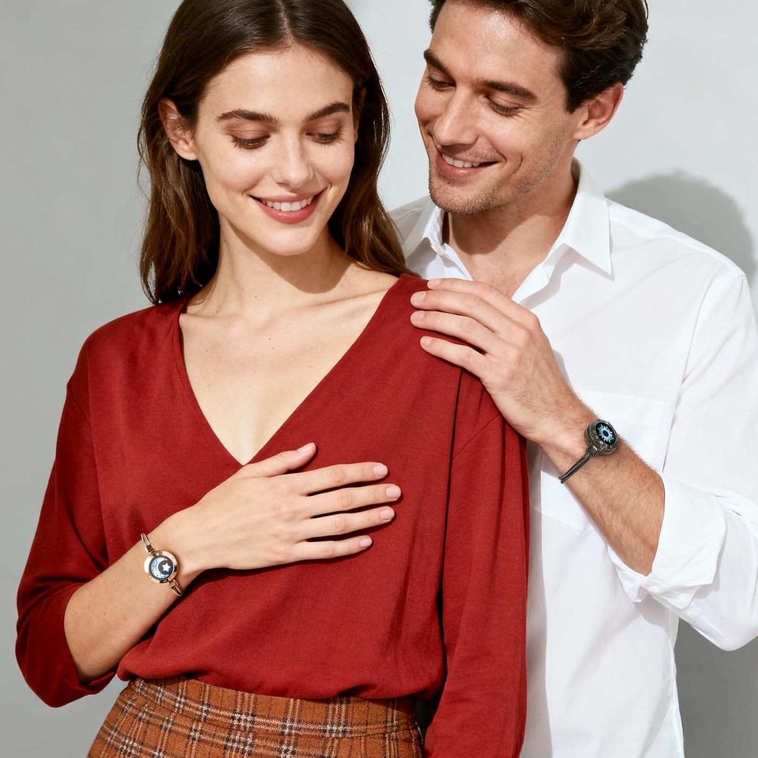 Pulseras Táctiles TOTWOO para Parejas - Vibración y Luz