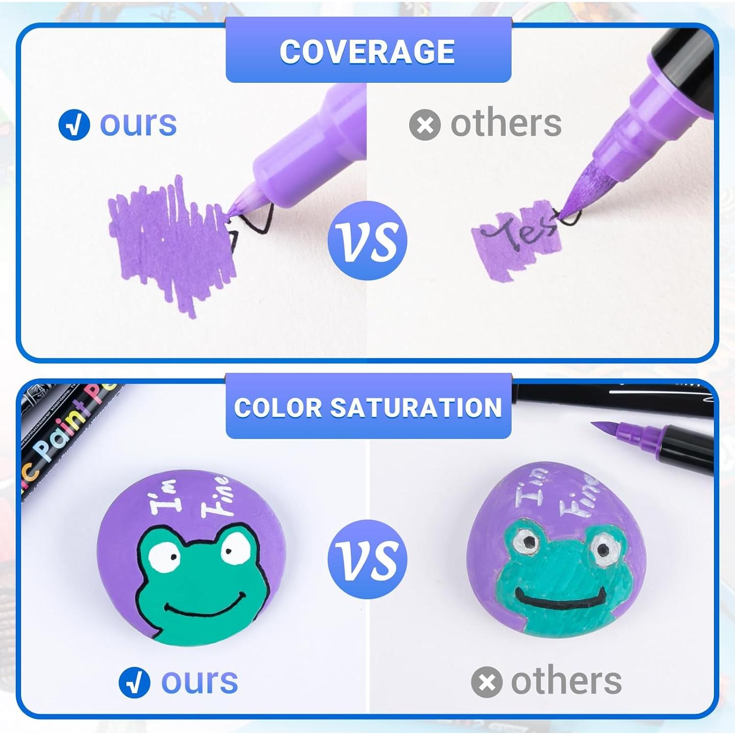 Juego de 18 Marcadores Acrílicos JR.WHITE Punta Fina