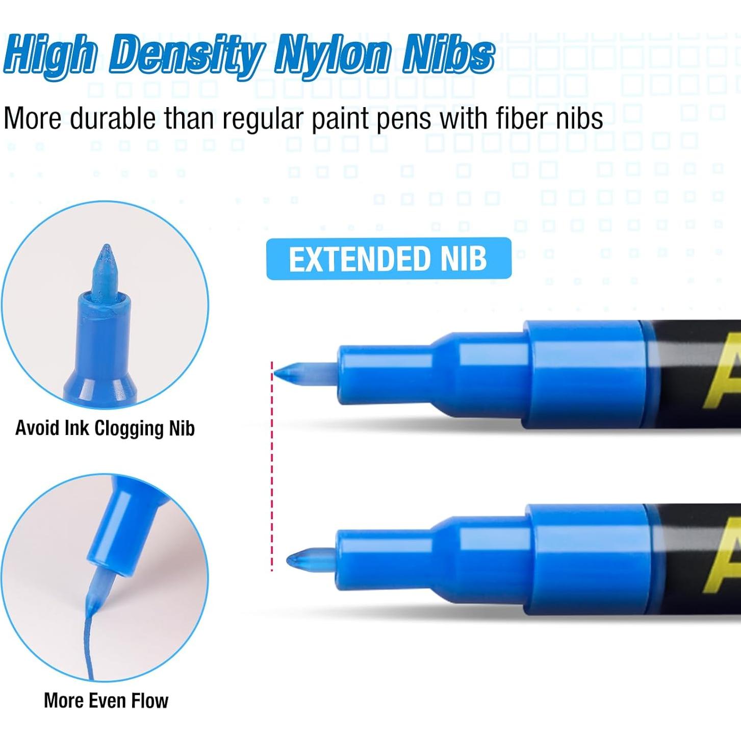 Juego de 18 Marcadores Acrílicos JR.WHITE Punta Fina