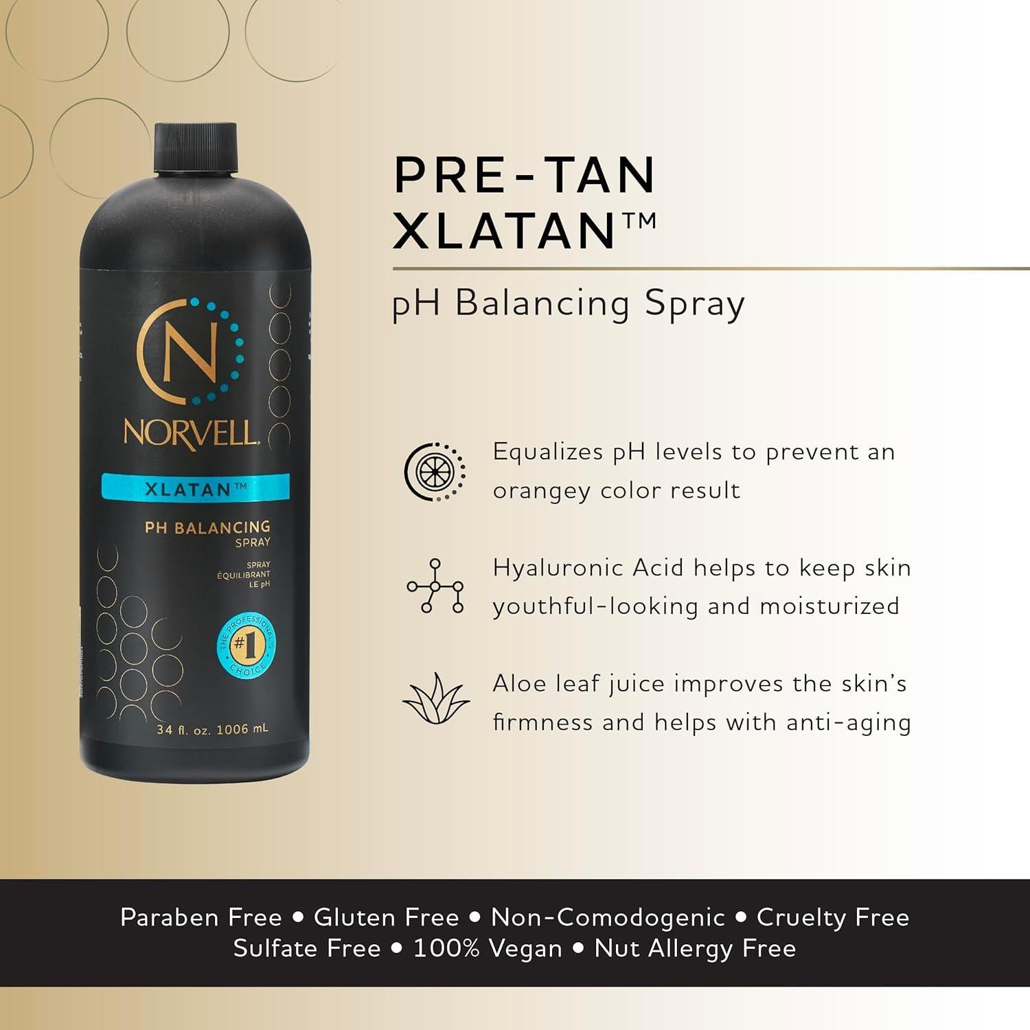Norvell Pre Spray Tan 1L - Spray Equilibrante pH para Bronceado