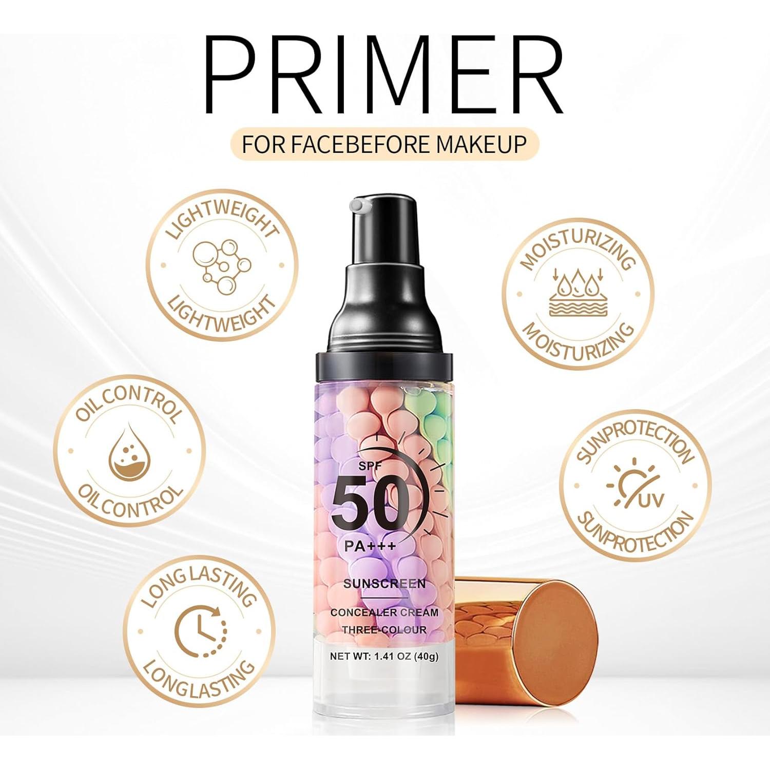 Primer Corrector de Color 3 en 1 AOAZXBB SPF 50 Hidratante