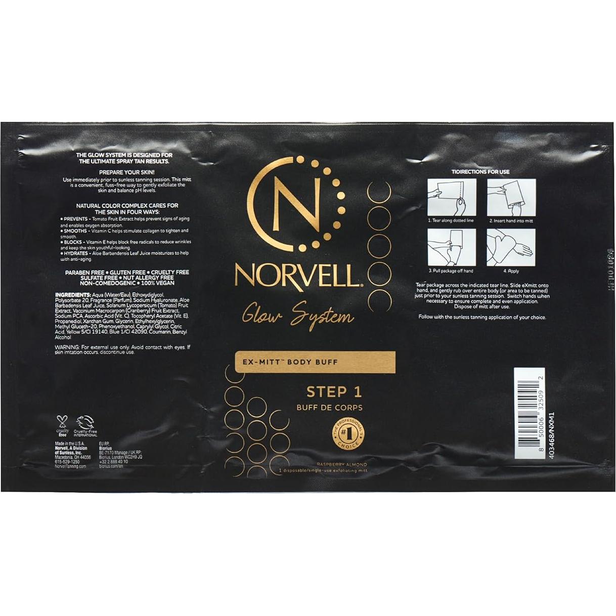 Mitón Exfoliante Desechable Norvell eXmitt para Autobronceador