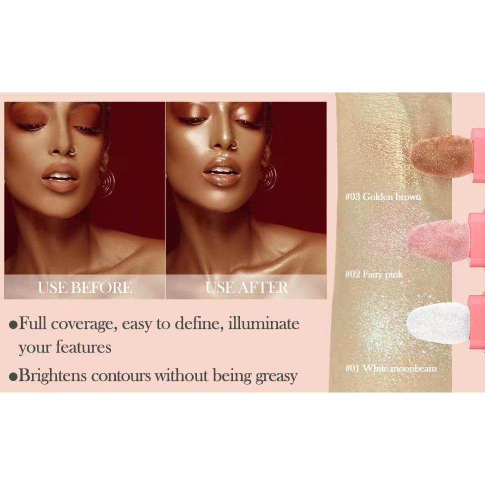 Polvo Iluminador de Maquillaje JISKG 28g Rayo de Luna Blanca