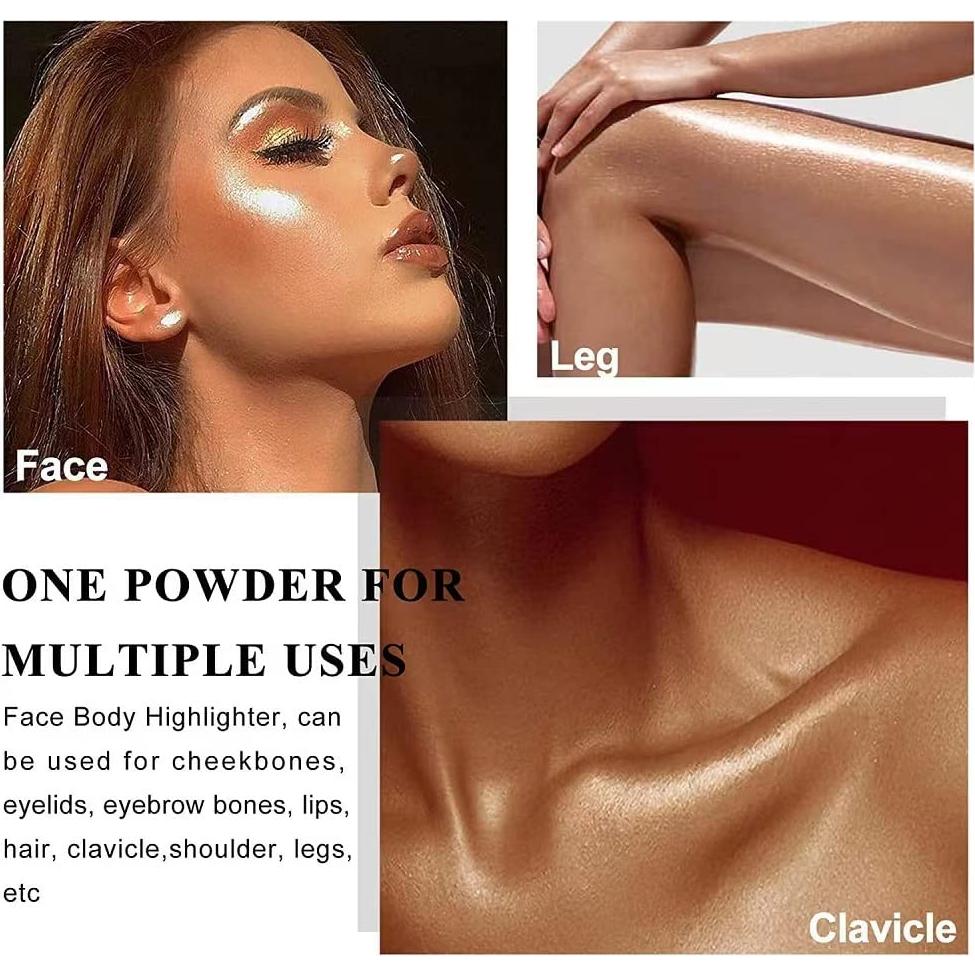 Polvo Iluminador de Maquillaje JISKG 28g Rayo de Luna Blanca