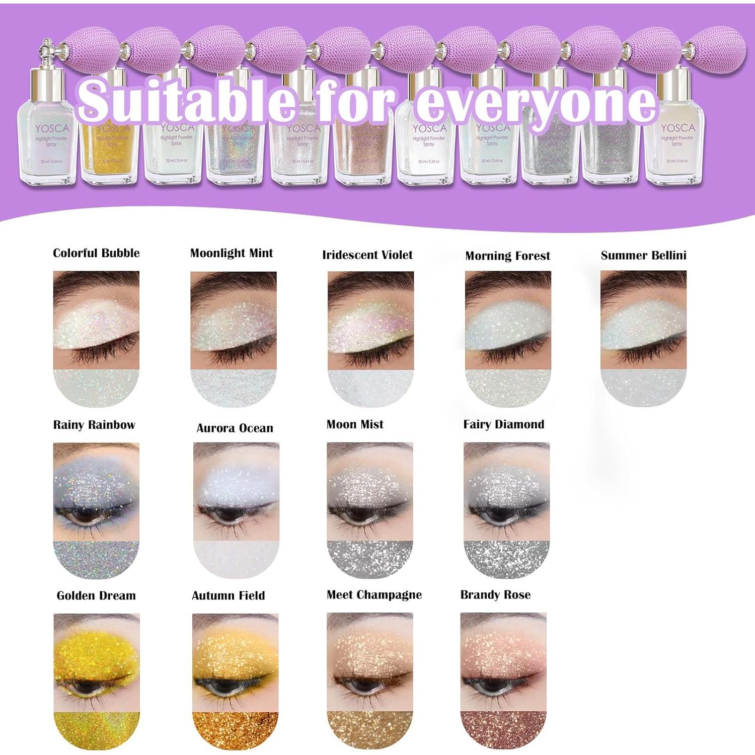 Spray de Brillo Corporal Yosca 30ml Holográfico Arcoíris