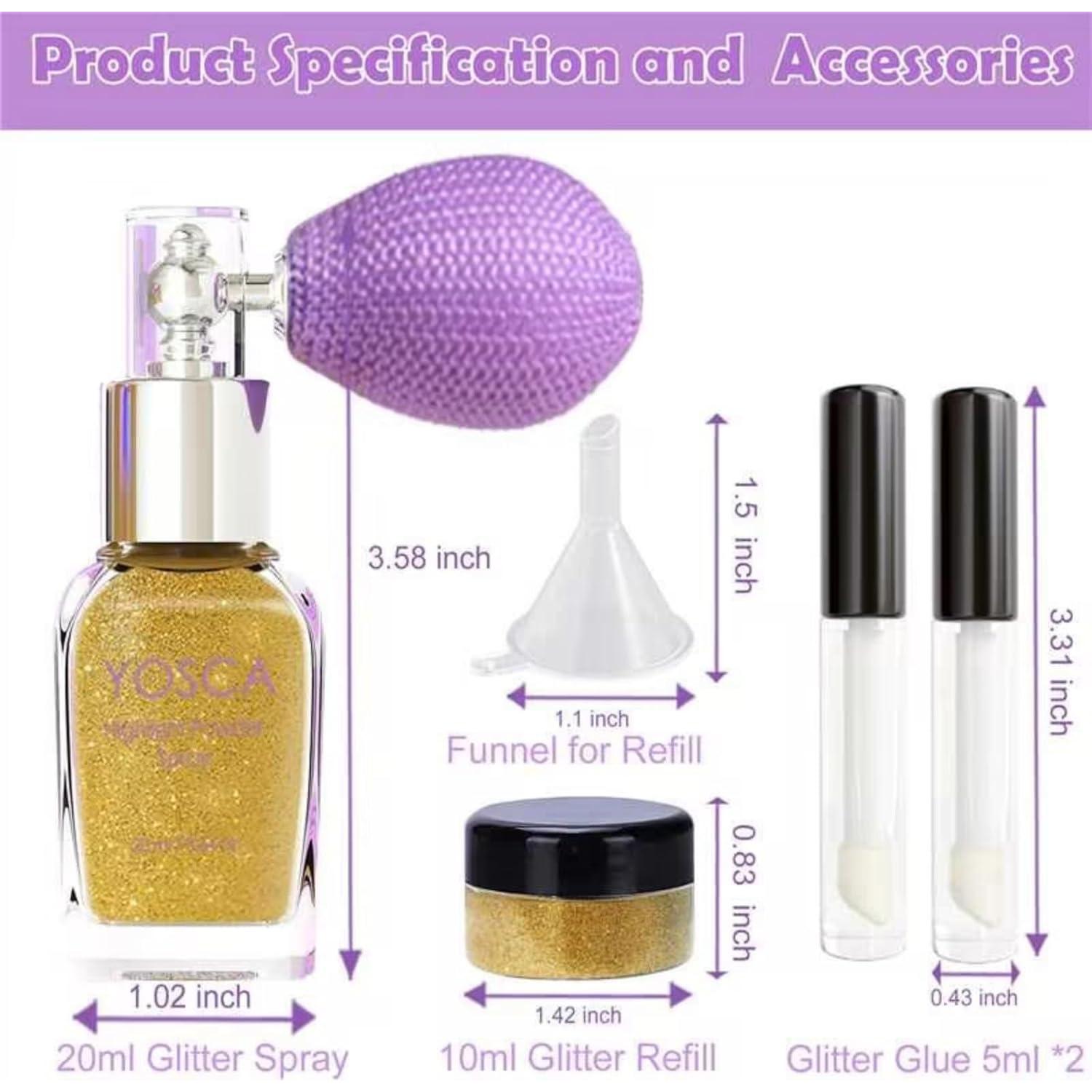 Spray de Brillo Corporal Yosca 30ml Holográfico Arcoíris