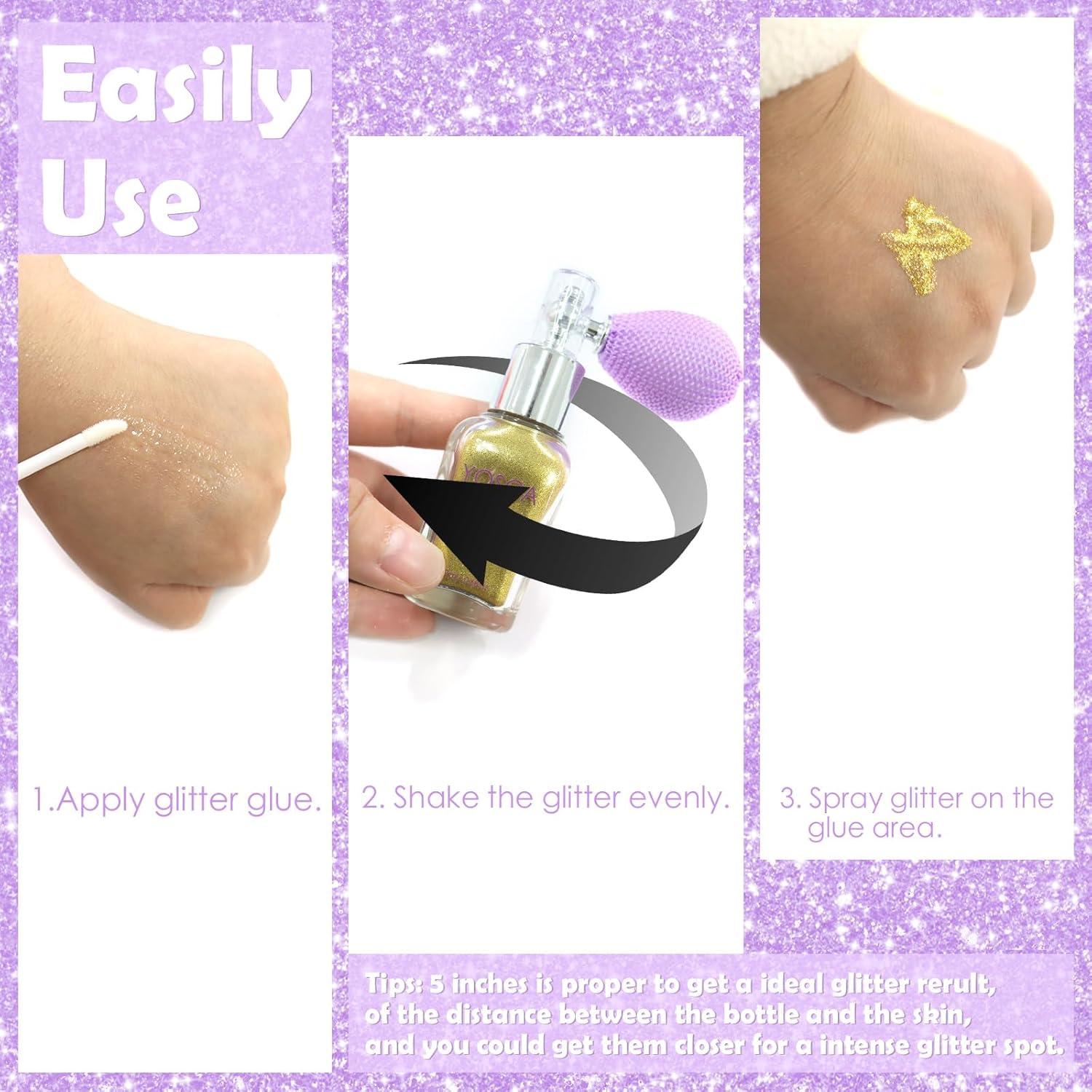 Spray de Brillo Corporal Yosca 30ml Holográfico Arcoíris