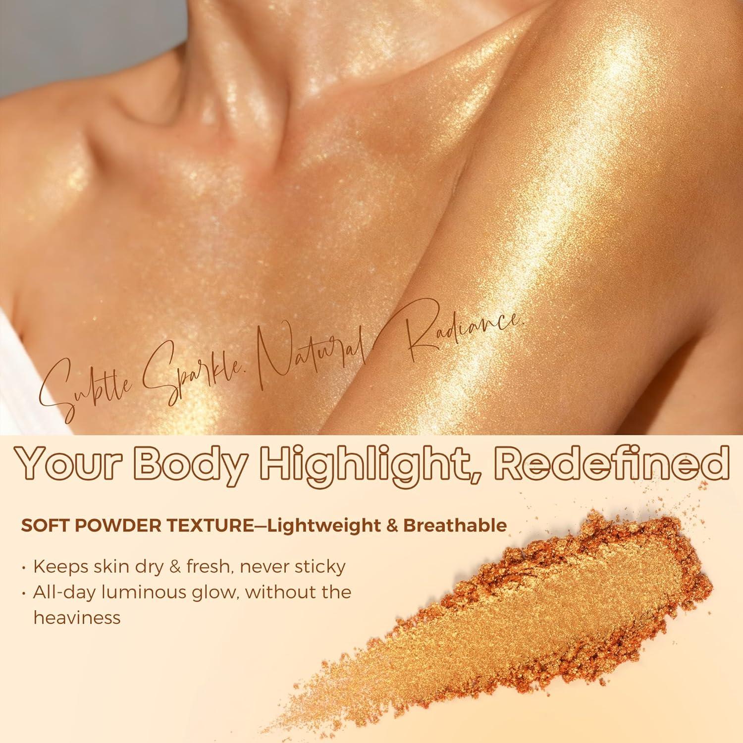 Polvo Iluminador Bepholan Brillo Dorado 68g - Maquillaje Facial y Corporal