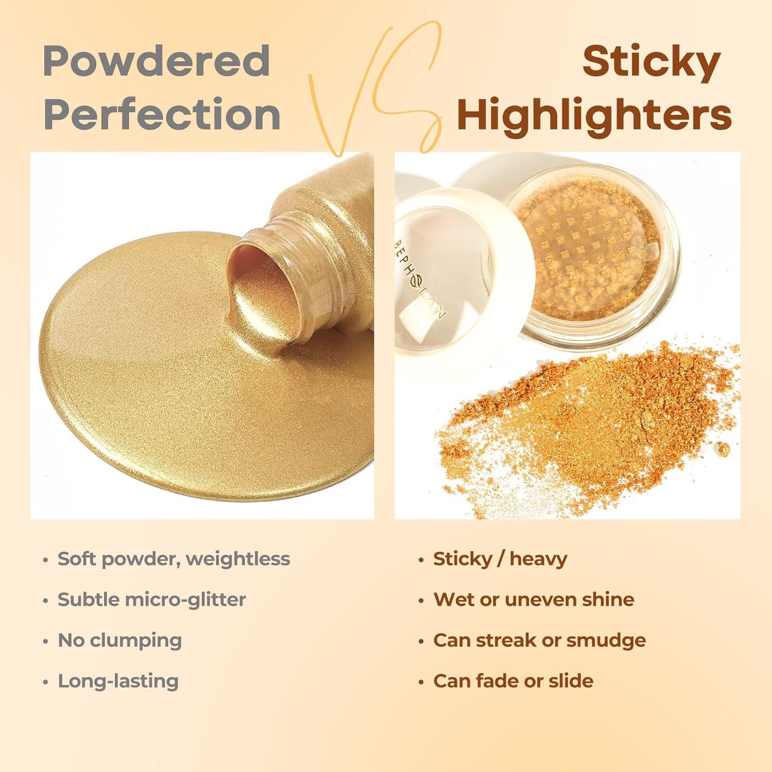 Polvo Iluminador Bepholan Brillo Dorado 68g - Maquillaje Facial y Corporal