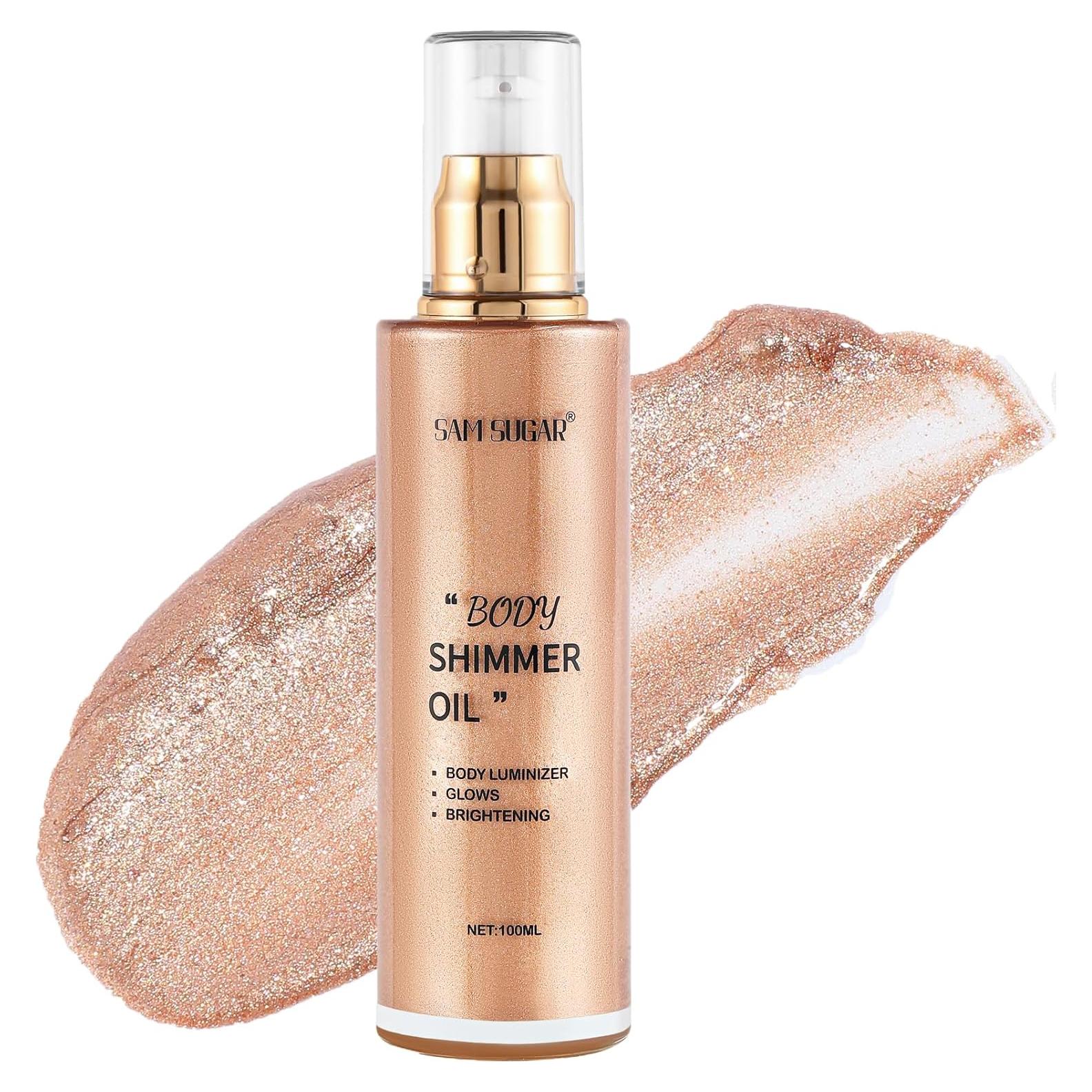 Aceite Corporal Brillante RMYHIG 100ml Hidratante Rosa Oro Claro