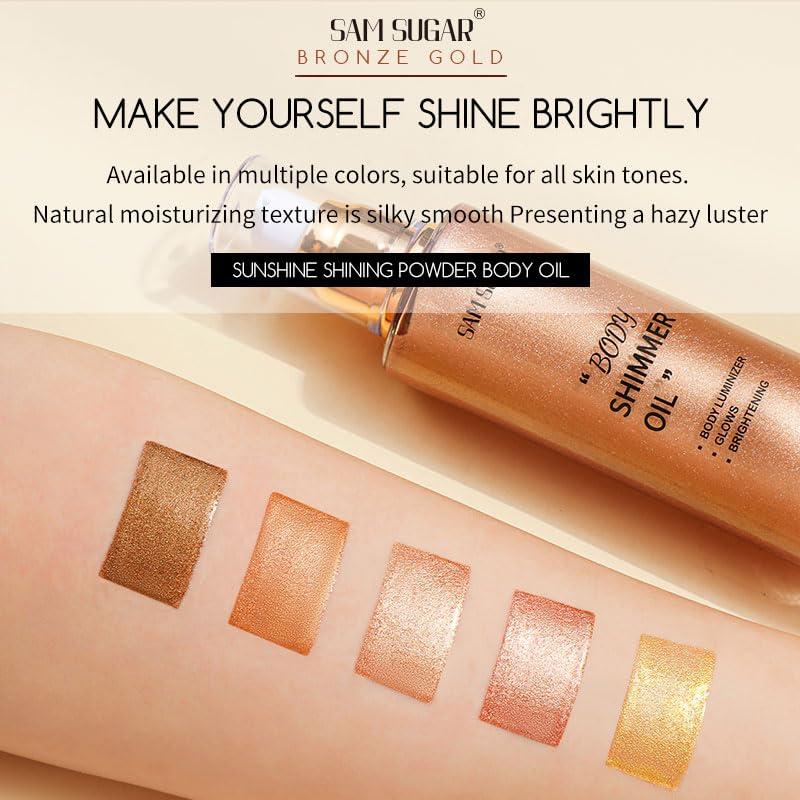 Aceite Corporal Brillante RMYHIG 100ml Hidratante Rosa Oro Claro