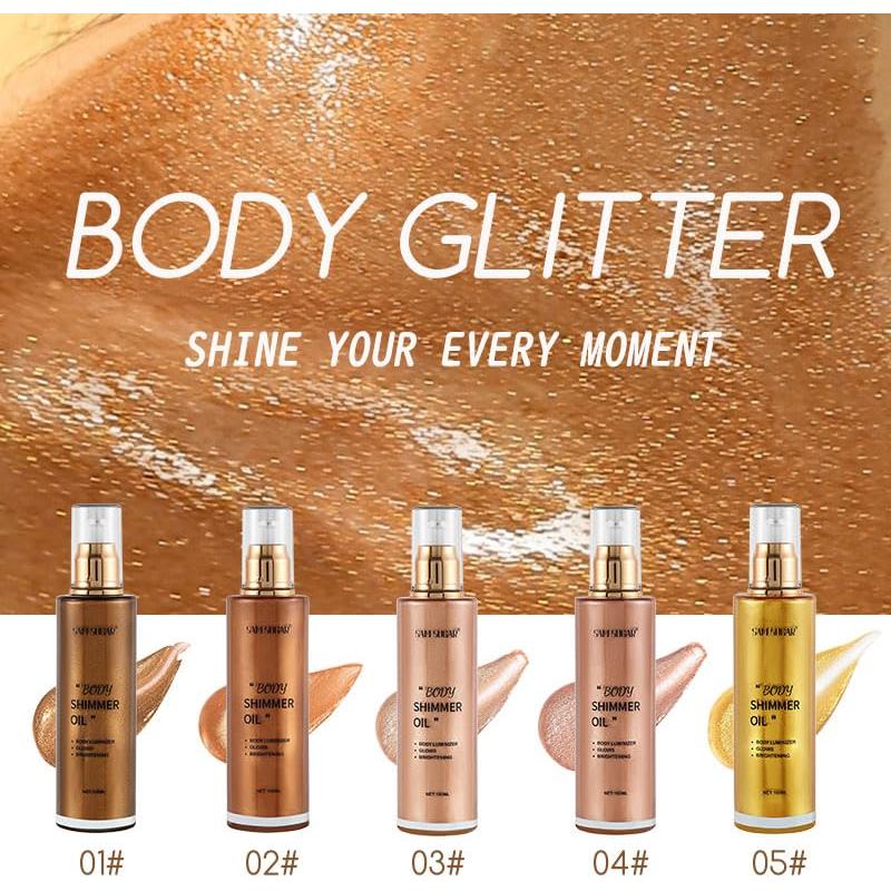 Aceite Corporal Brillante RMYHIG 100ml Hidratante Rosa Oro Claro