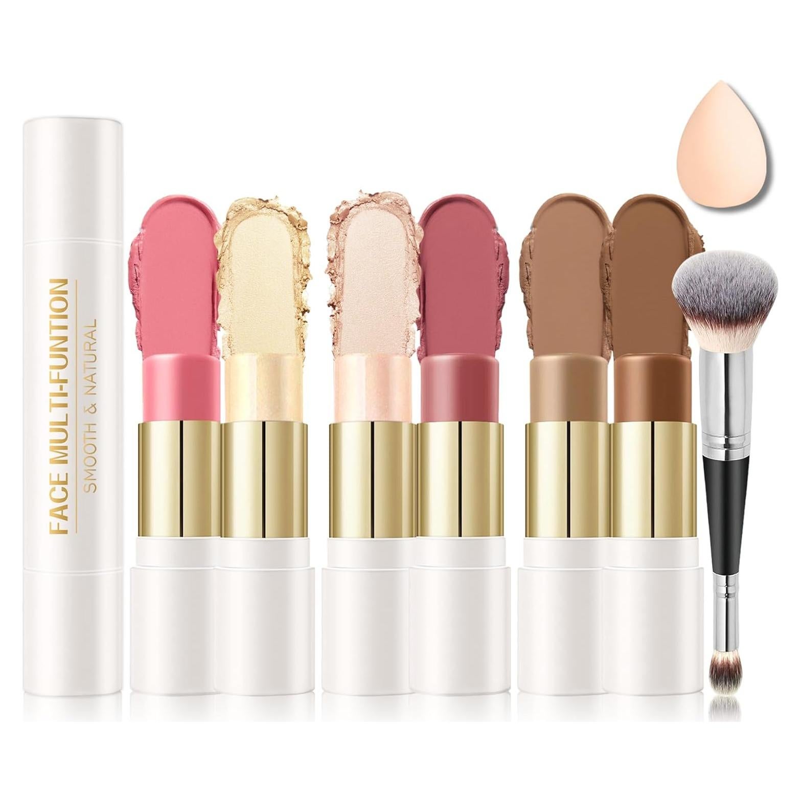 Kit de Maquillaje en Barra IONSGAKO 6 Colores Contorno Iluminador Rubor