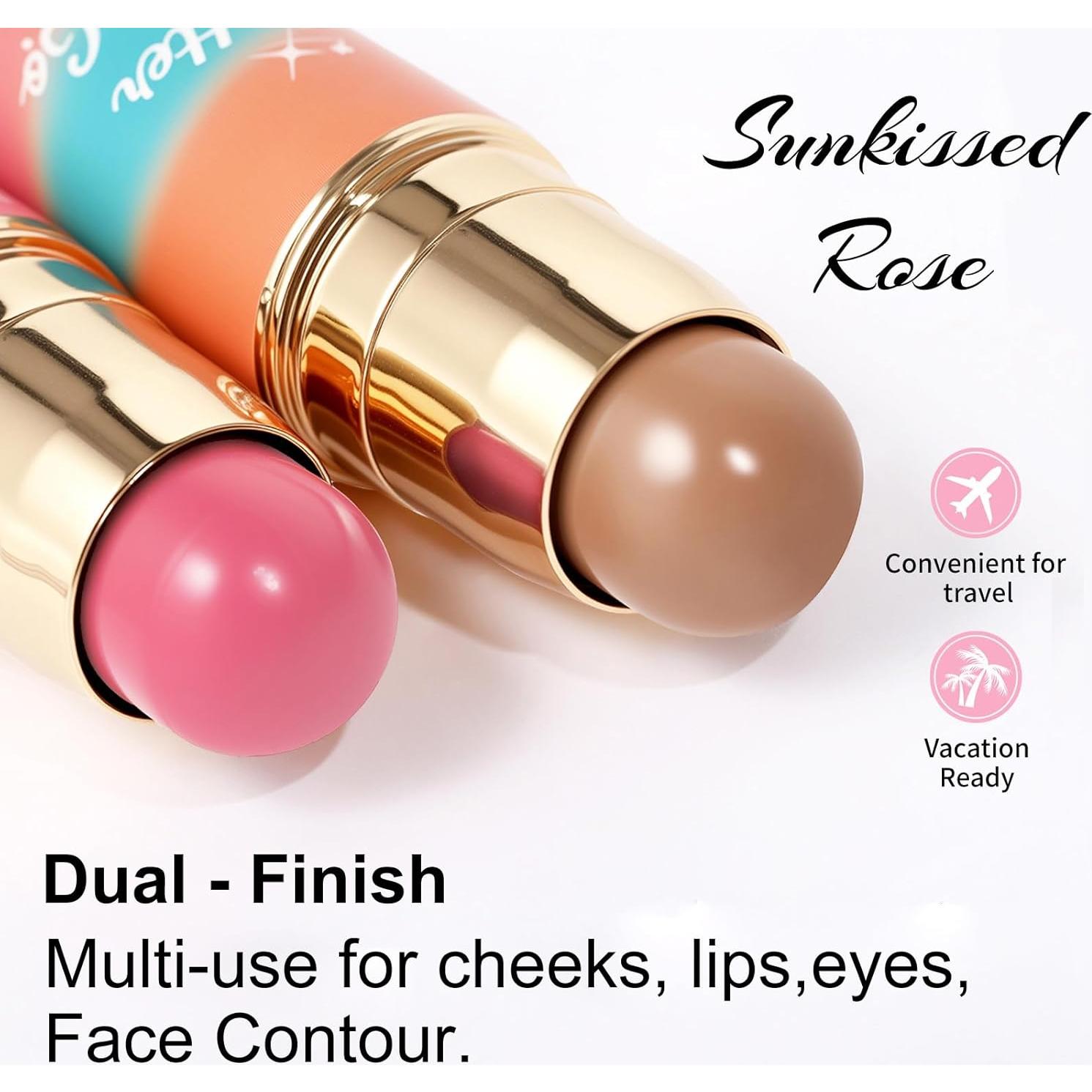 Paleta de Rubor y Bronceador SPRINGSKY 2 en 1 Cremosa Rosa Bronceado