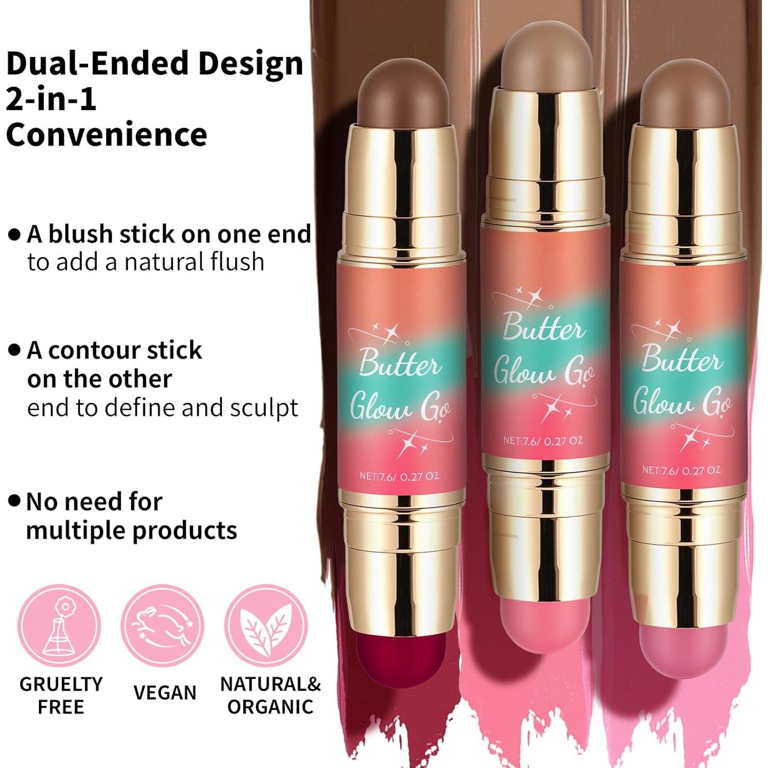 Paleta de Rubor y Bronceador SPRINGSKY 2 en 1 Cremosa Rosa Bronceado