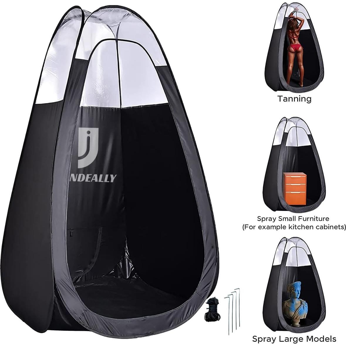 Tienda de bronceado en spray JINDEALLY pop-up negra 124.5x124.5x199.4cm